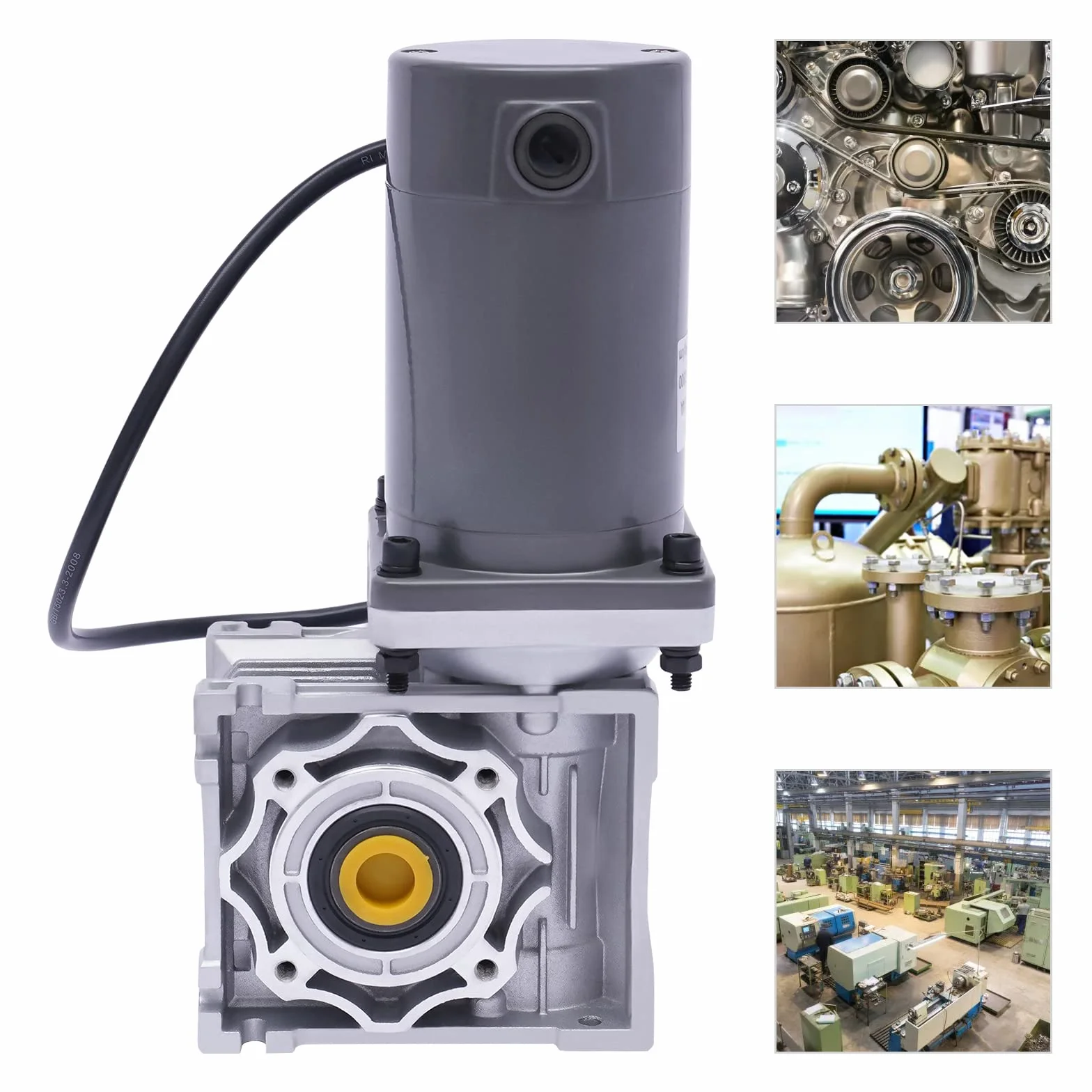 Motor de engranaje de 12 V CC, 120 W RV40, velocidad ajustable en sentido horario/CCW con autobloqueo, para barbacoas automáticas/mezcladores/puertas/ventanas, gris (12 V)