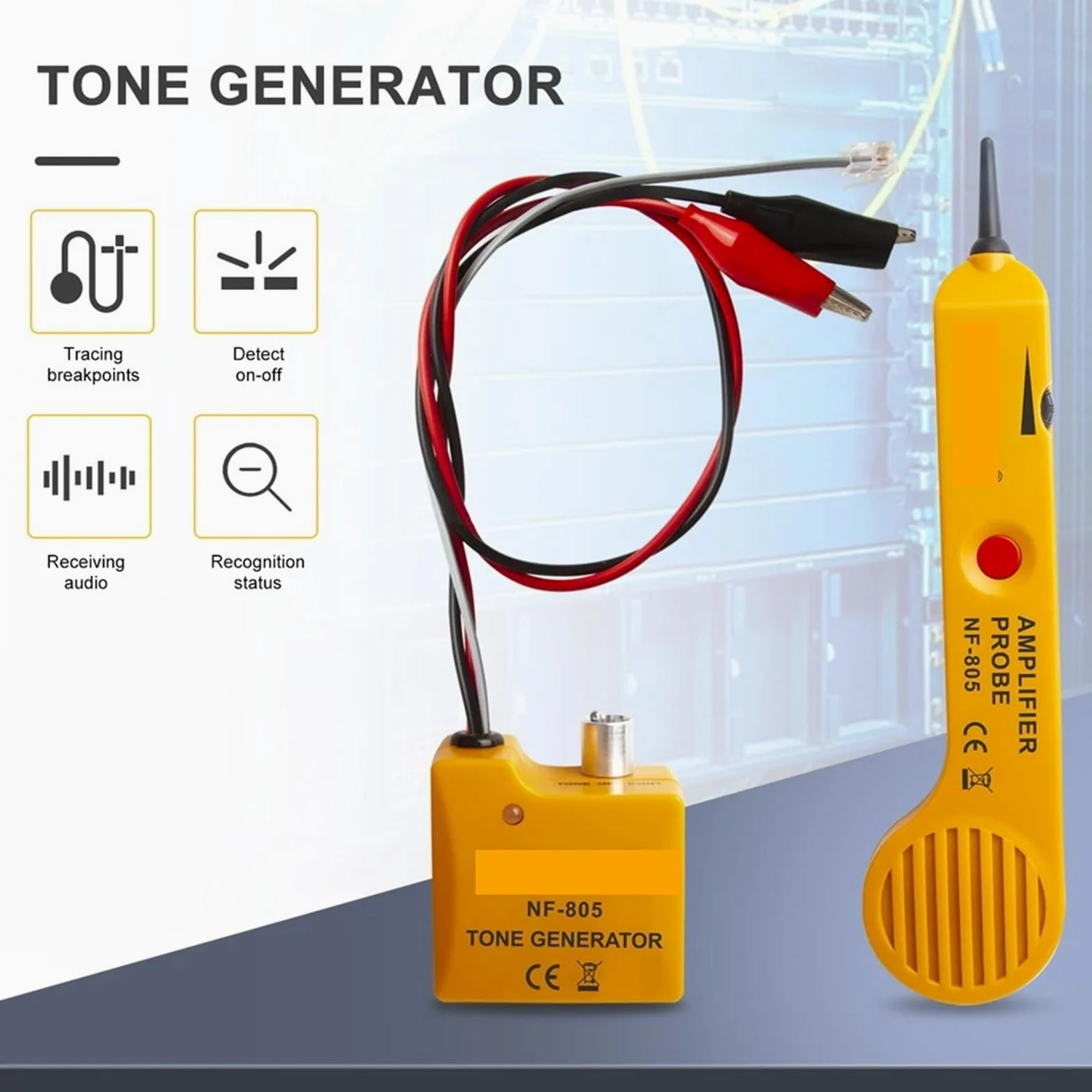 Generador de tonos for comprobador cables NF-805, rastreador alta precisión, amplificador inductivo con volumen ajustable - Omni-Check