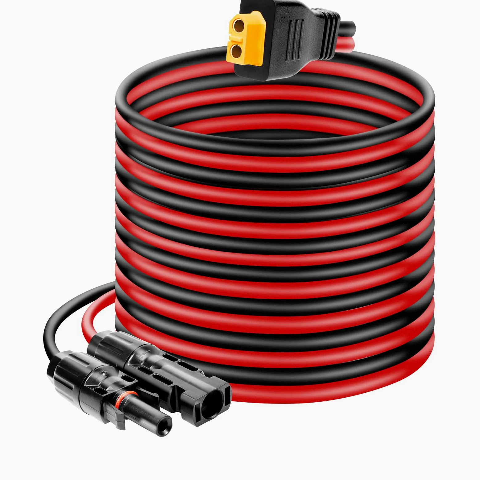 Conector de panel solar a XT60 Cable conector de 50 pies, 10 AWG Solar a XT60 Cable de extensión de carga XT60 (enchufe hembra) para panel solar plegable RV, estación de energía portátil, generador