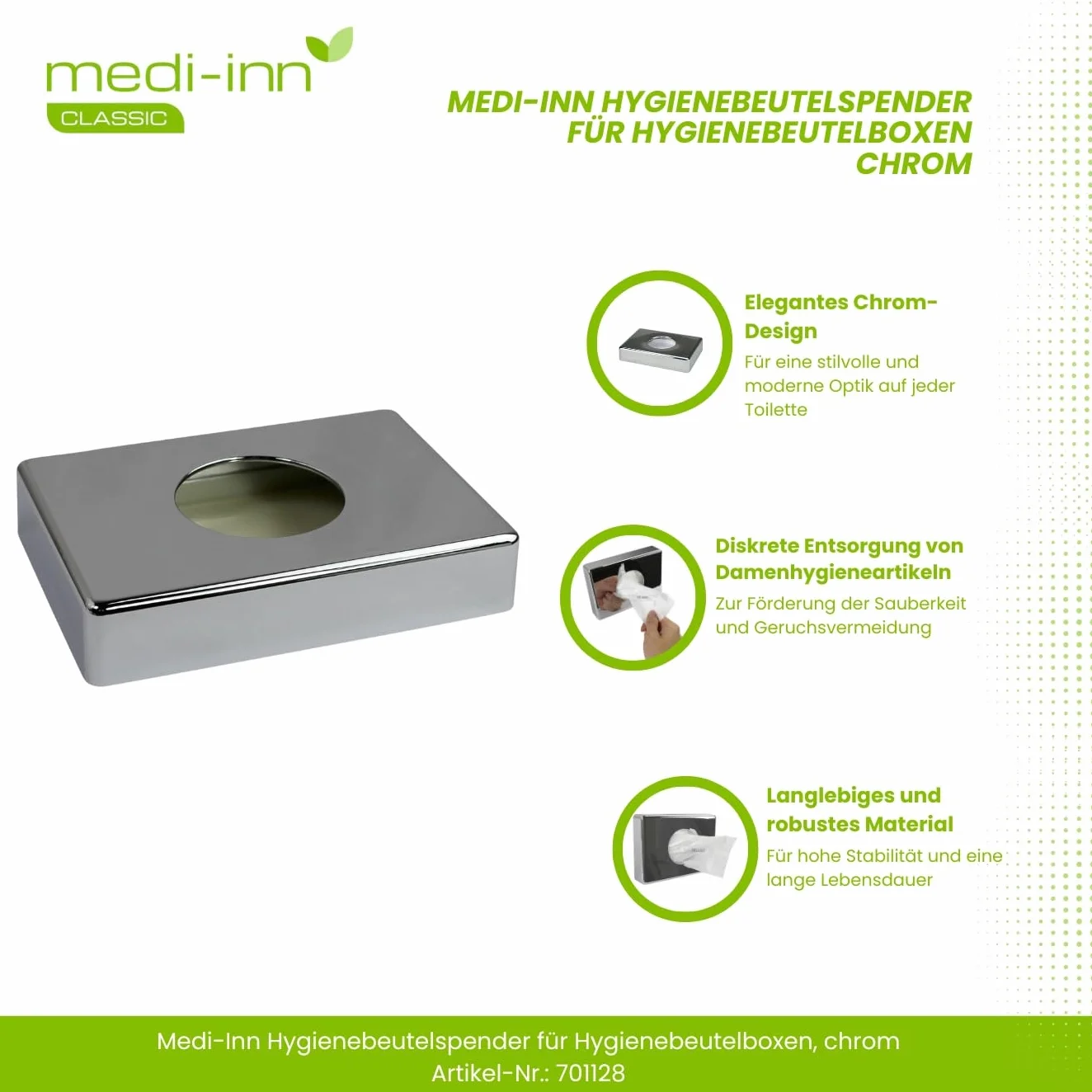 Medi Inn Hygienebeutelbox Soporte 1 Pieza Cromo