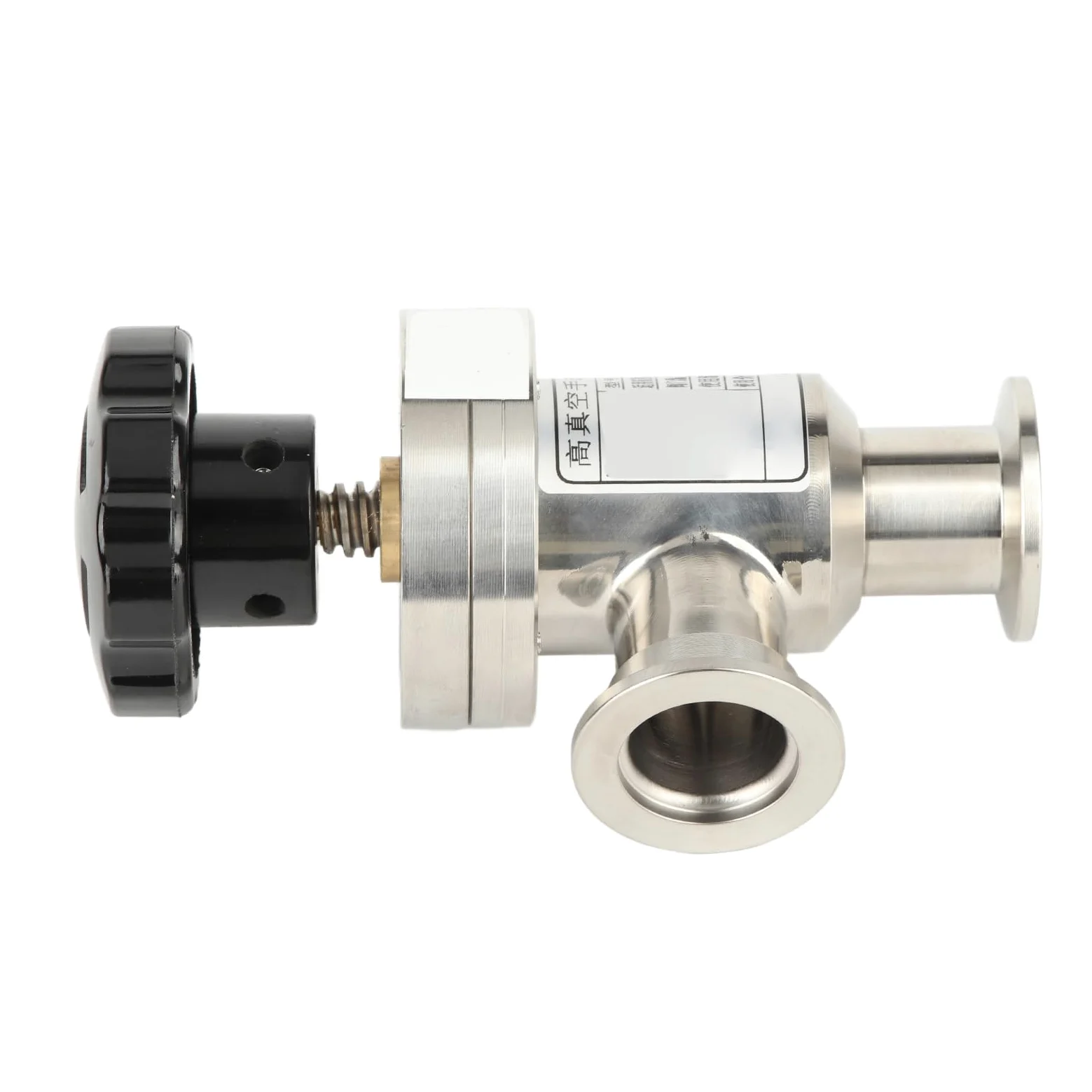 KF16 Válvula de aislamiento de fuelle Válvula de aislamiento de ángulo recto manual de alto vacío 304 Acero inoxidable con mango