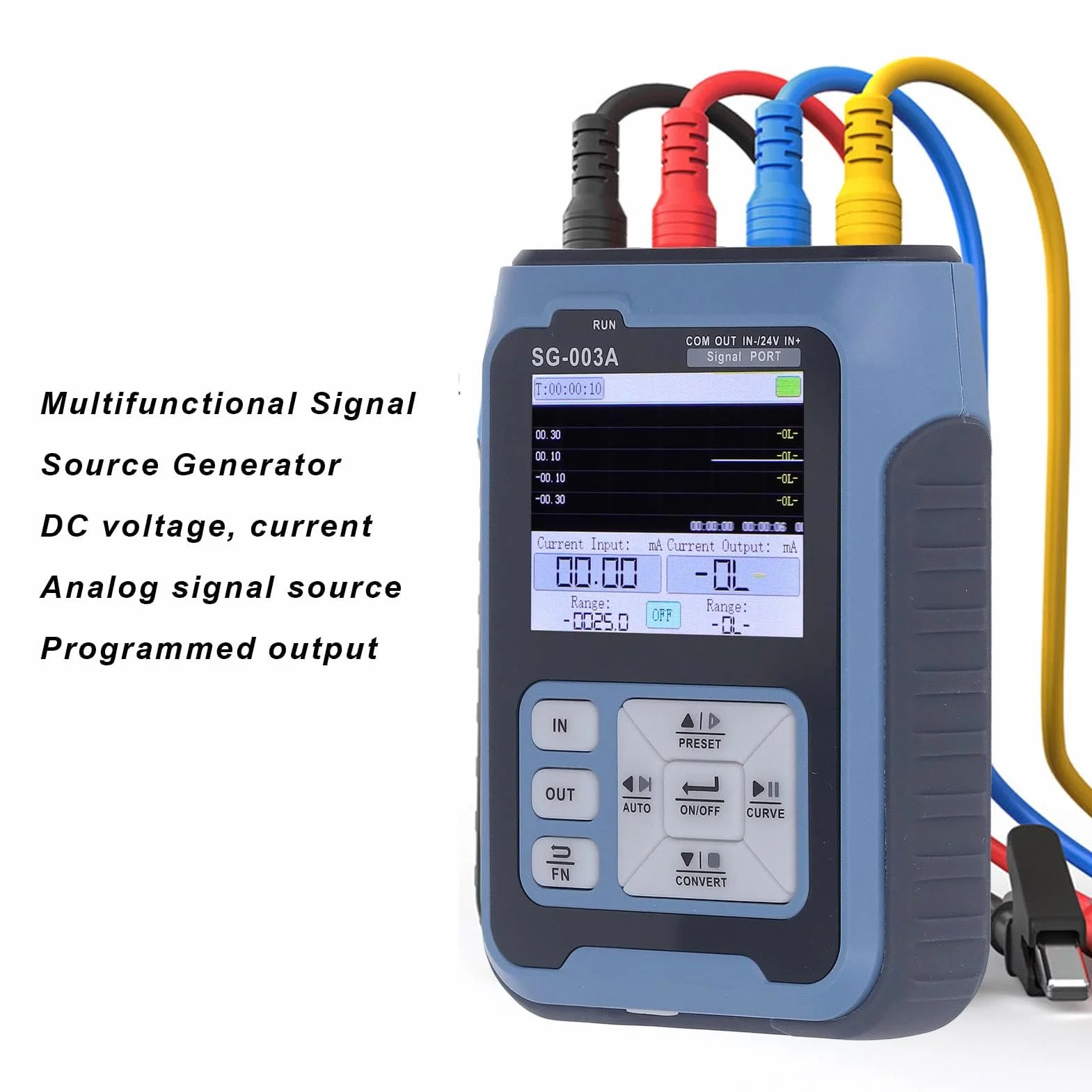 SG 003a Generador de Fuente de Señal Multifuncional Múltiples Modos de Señal Función de Salida Automática Pantalla Digital de 2,4 Pulgadas Generador de Frecuencia de Voltaje para Sistema PLC