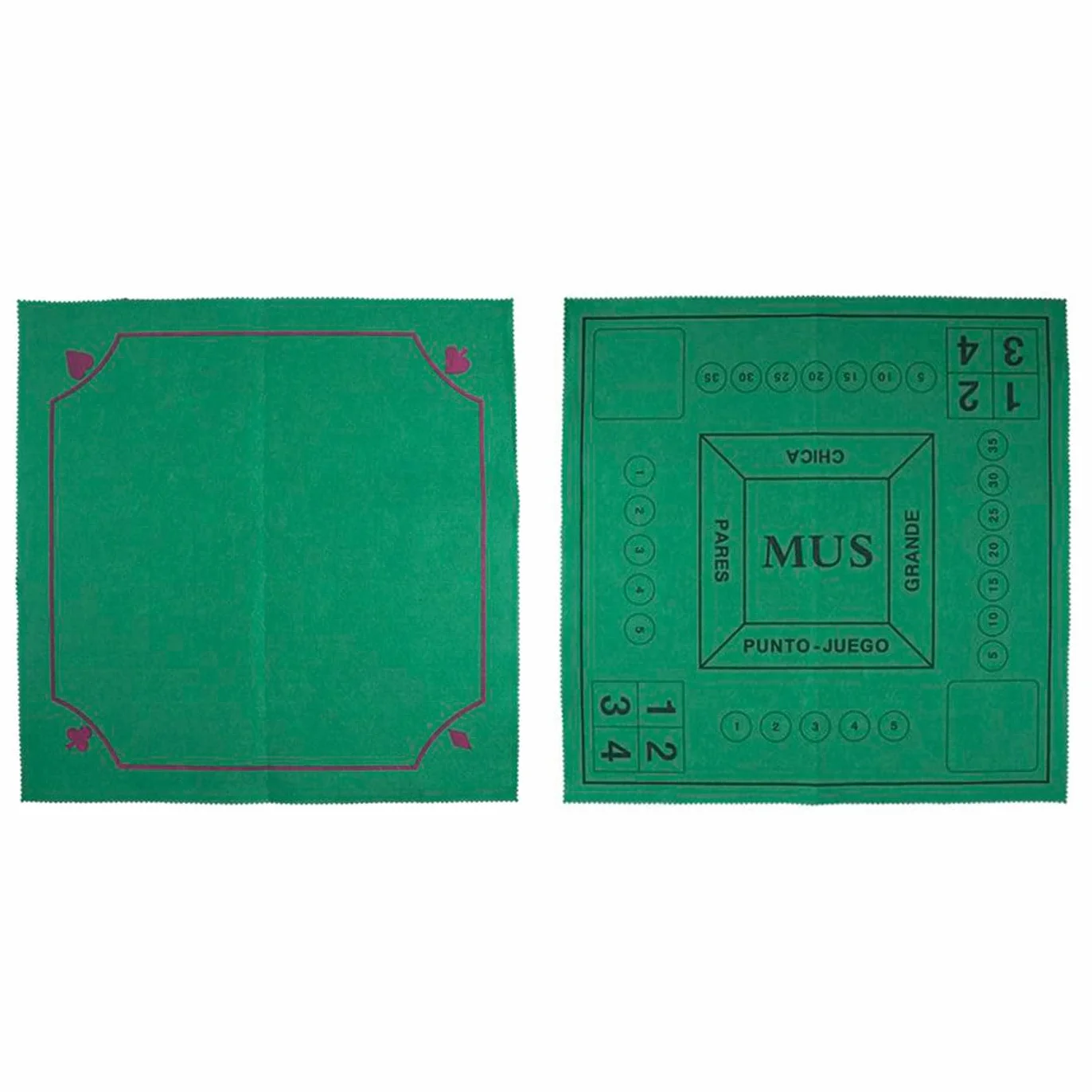 Tapete de Póker y Mus de Fieltro, Mantel para Juegos de Mesa, 50x50 cm, 2 mm, Verde