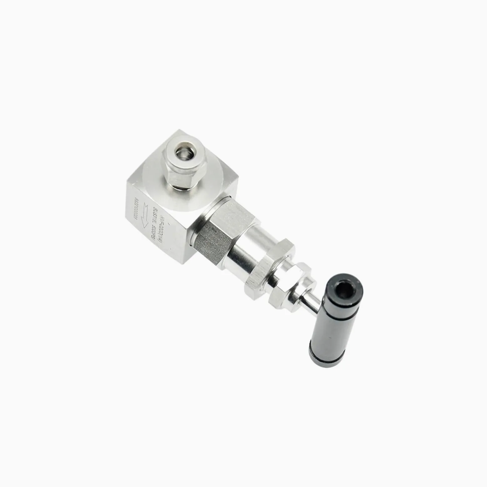 Válvula de aguja Válvula de aguja de acero inoxidable de alta presión, 6000PSI, flujo ajustable de 2 vías for conexión de compresión de gas(1/8")