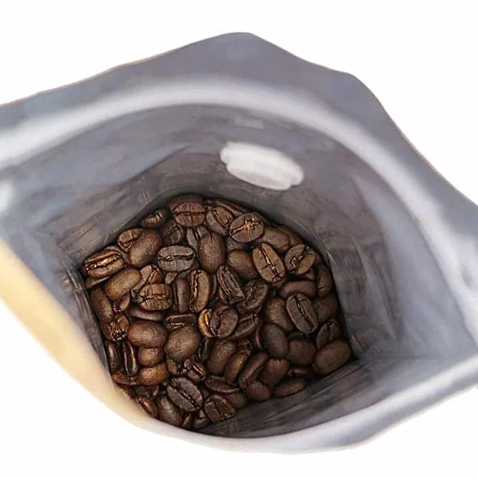 Bolsas de papel kraft 250g café con válvula y cierre cremallera reutilizables paquete 25