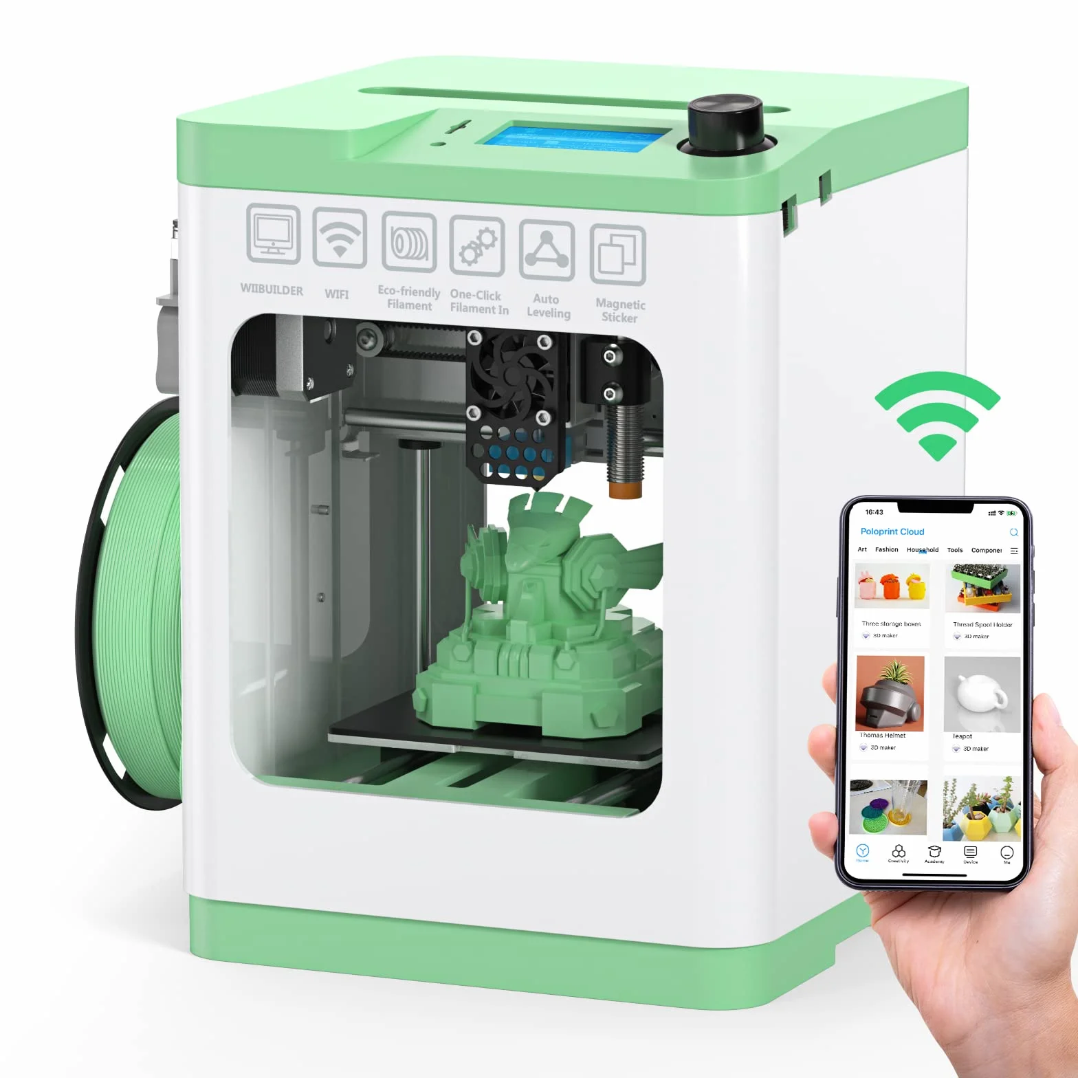 ENTINA Impresora 3D Tina2S con Impresión WiFi, Mini Impresora 3D Completamente Ensamblada para Principiantes, Placa Base Ultra Silenciosa Mejorada, Tamaño de Impresión 100 x 105 x 100mm