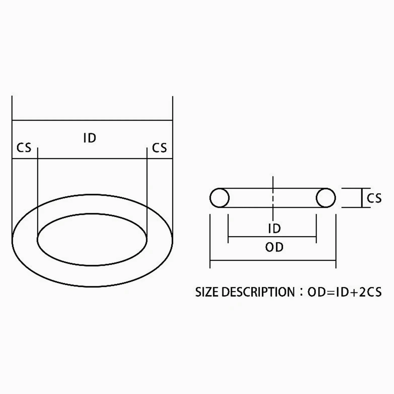 50/10 juntas tóricas de silicona roja, diámetro exterior de 8 mm a 70 mm (grosor de 2,4 mm, 3 mm y 3,5 mm), resistentes al agua y al aceite.(OD 11MM(50PCS)_2.4MM)