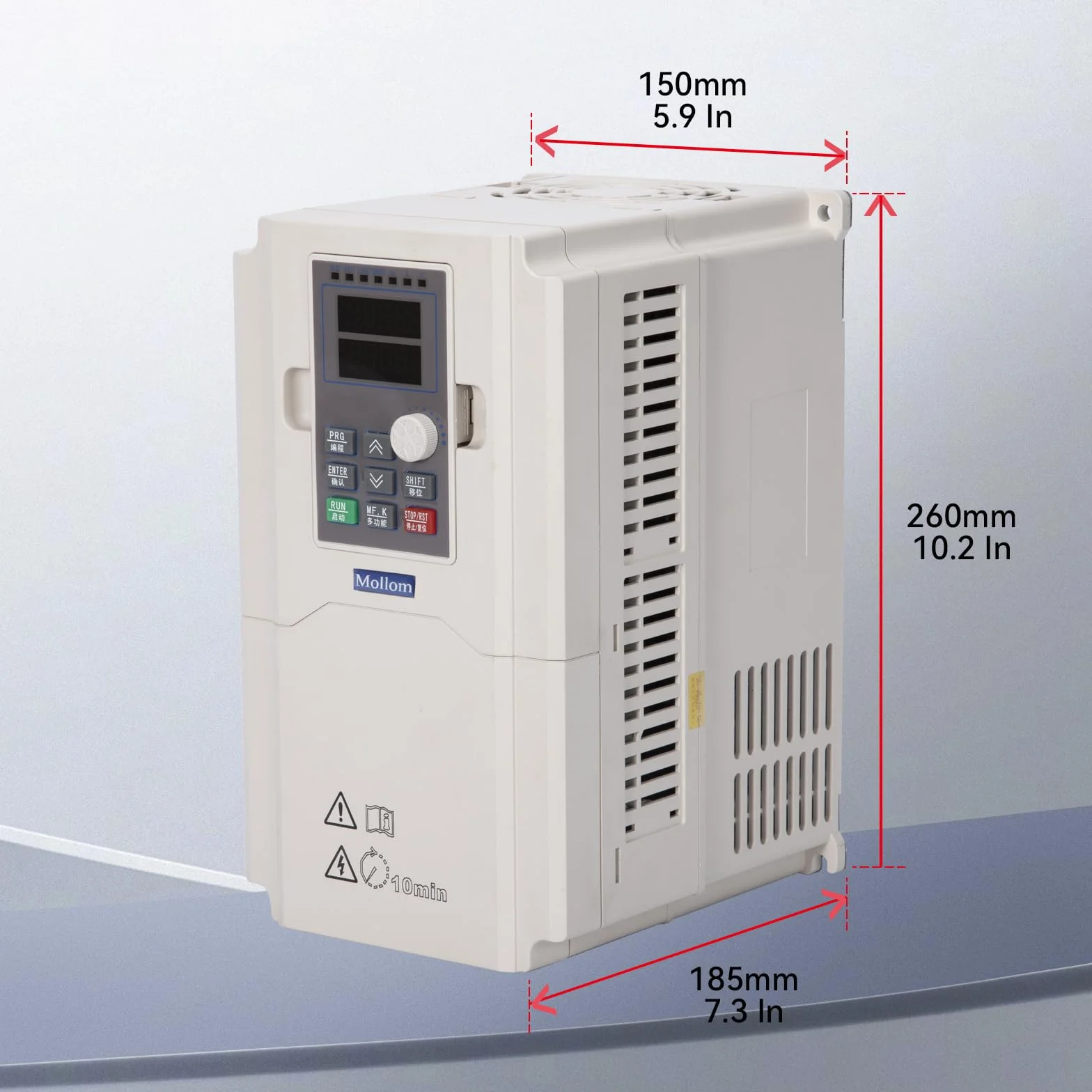 MOLLOM VFD 11KW 15HP 25A 380V Entrada Monofásica o Trifásica a Salida Trifásica 0-3000 Hz Controlador de Frecuencia Variable para Motor de Husillo CNC Control de Velocidad
