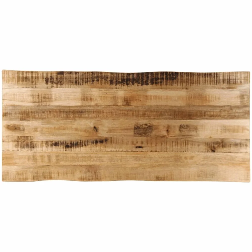 vidaXL Tablero de Mesa Borde Natural Madera Maciza Mango 140x60x2,5 cm, Superficie de Mesa, Tablero de Mesa de Madera, Tablero de reemplazo