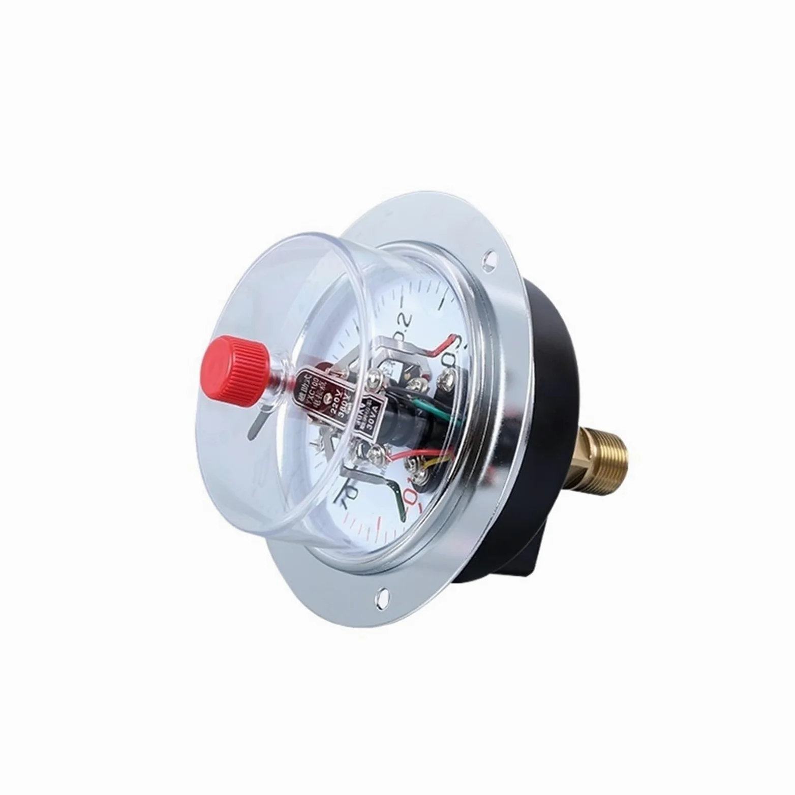 Manómetro de presión de vacío manómetro de Agua Manómetro de presión de máquina de Espuma con Contacto eléctrico Auxiliar magnético de Borde de Banda axial de -0,1 a 0,3 MPa(1.6MPa)