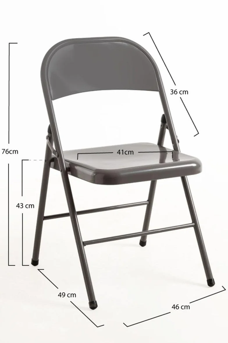 Regalos Miguel - Packs Sillas Plegables - Pack 6 Sillas Plegables para Eventos Niza - Gris