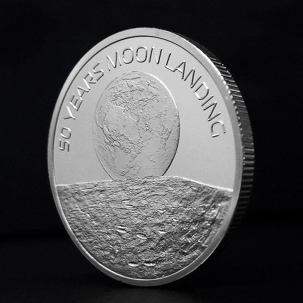 Moneda Conmemorativa 50 Aniversario Astronautas Lunar Aterrizaje Coleccionable