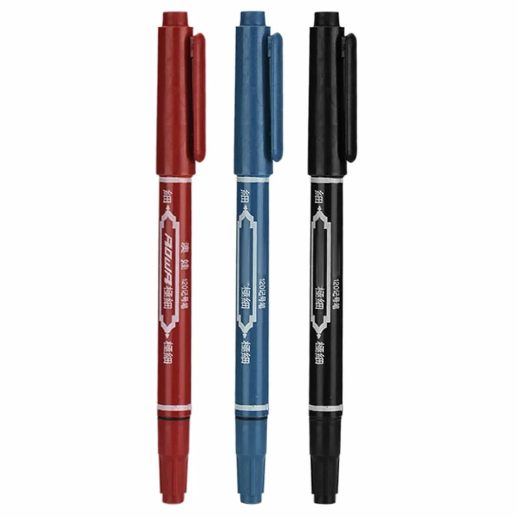 Marcador de Tatuaje Bolígrafo Impermeable Doble Cabeza 3pcs 5.39 Pulgadas