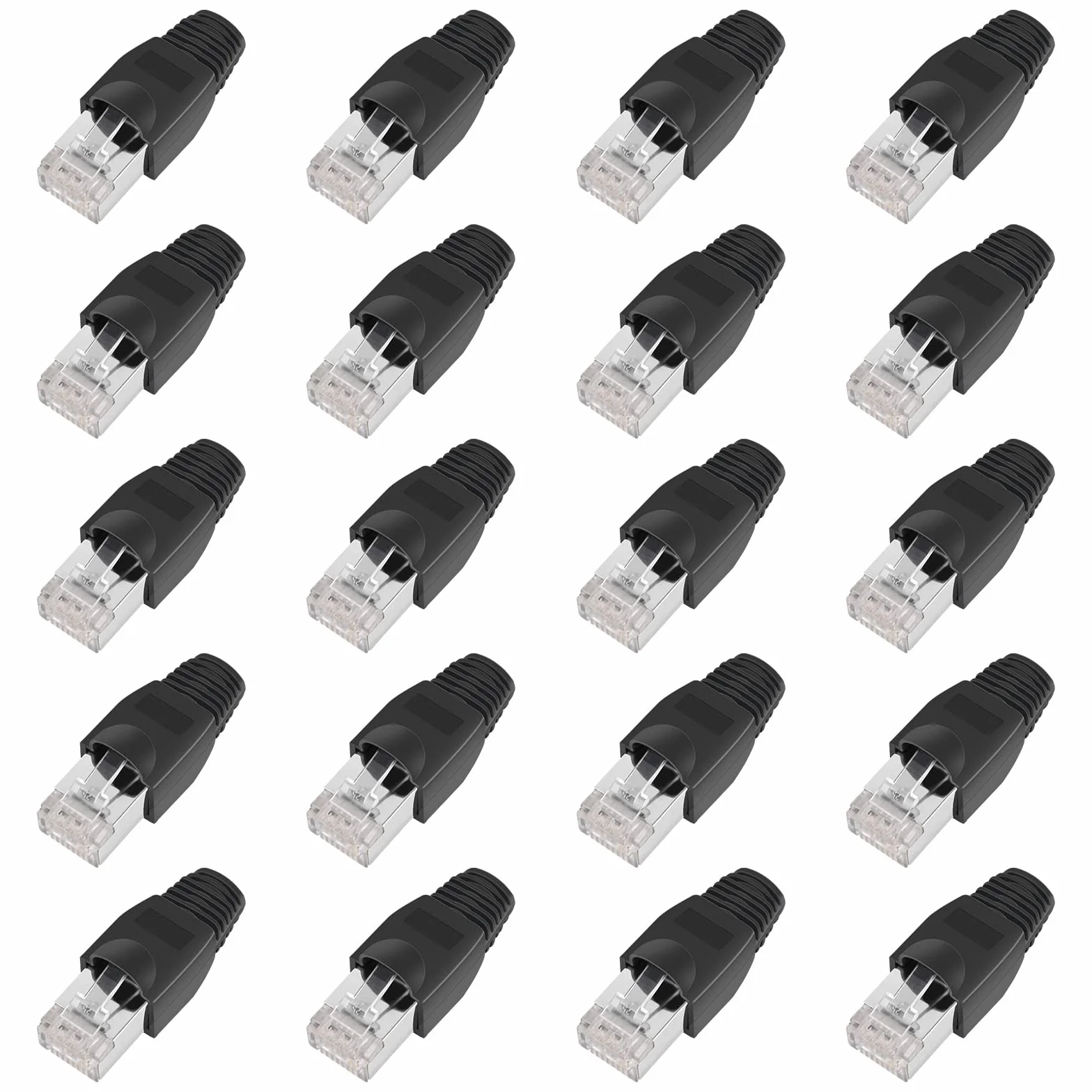 Enchufes RJ45 Blindado Ethernet Cat5e Cat6 Conectores chapados en oro 8P8C 50U