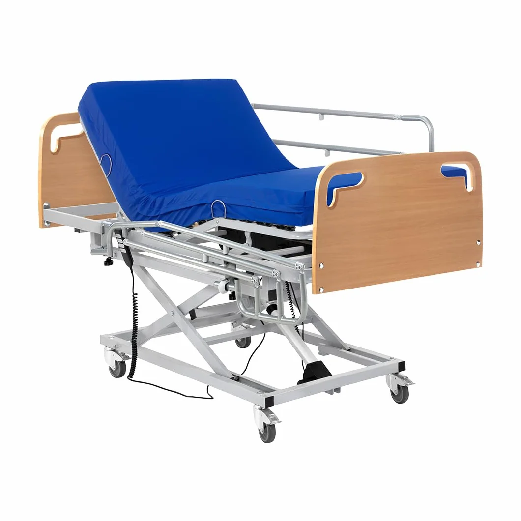Geriafy - Cama articulada eléctrica con Carro Elevador (105x190, Colchón viscoelástico + Barandillas + Cabecero-piecero)