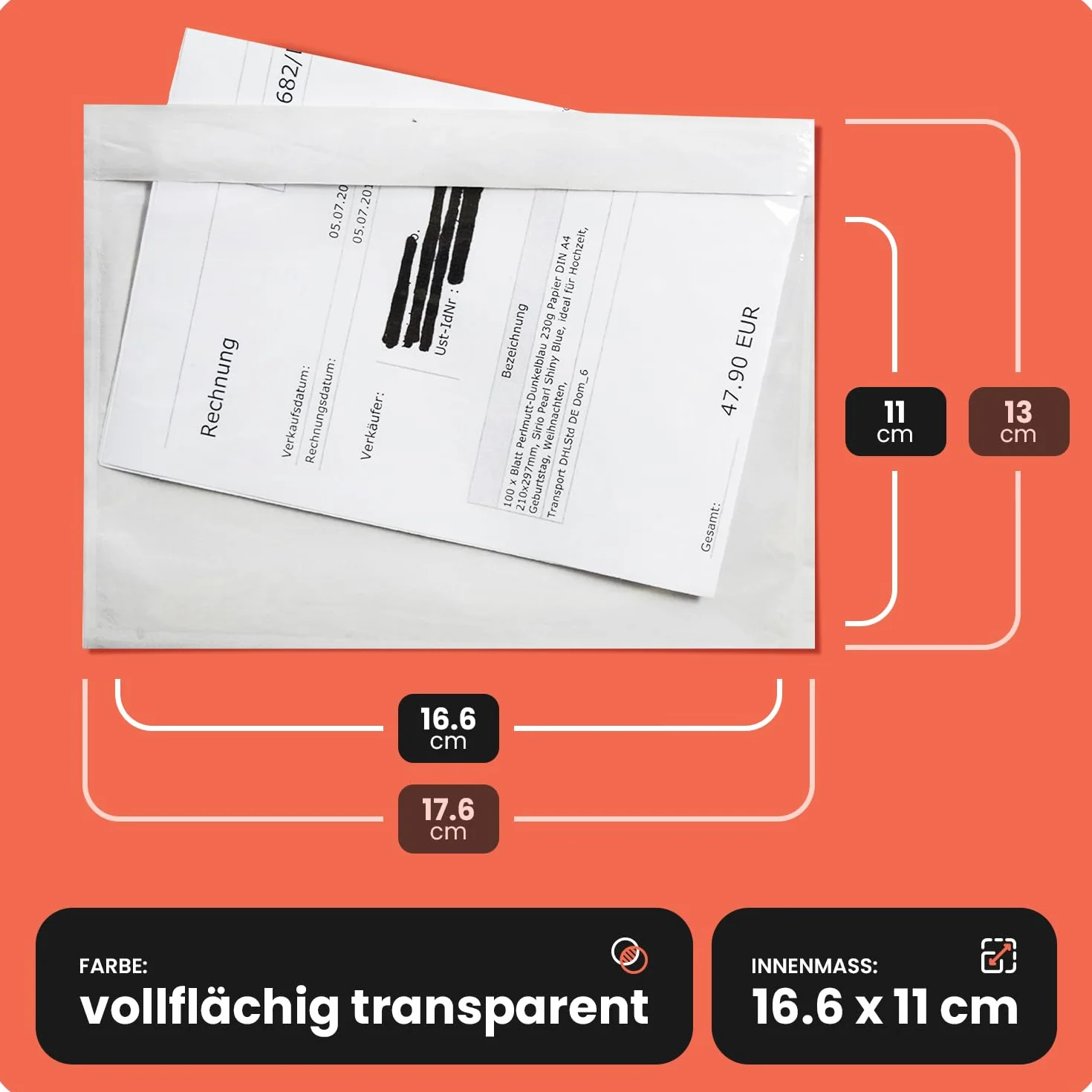 Sobres portadocumentos C6 175x129mm autoadhesivos transparentes para envío Netuno 2000