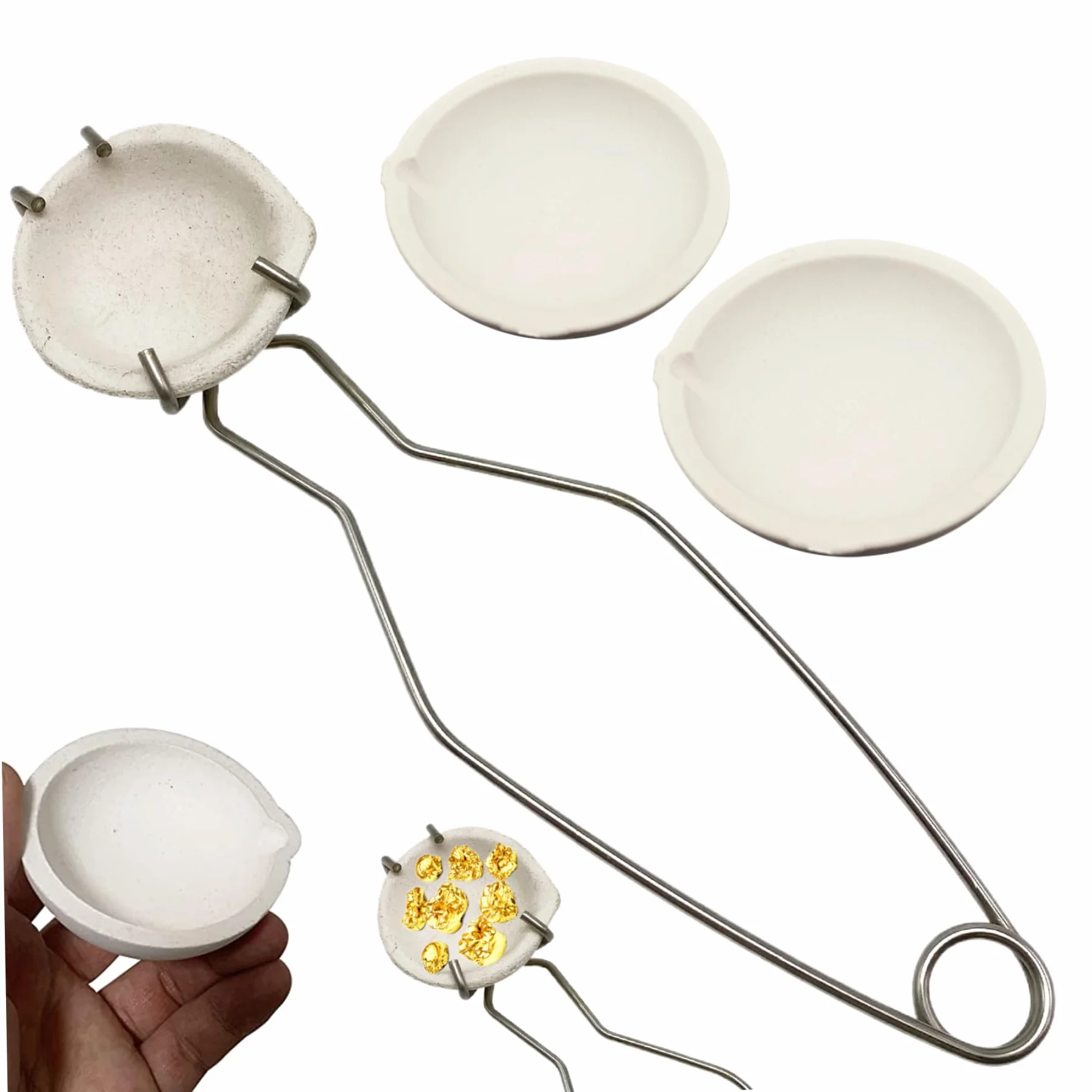 Crisoles para derretir metal 4 piezas Kit de fundición resistente al calor Crisol de cerámica