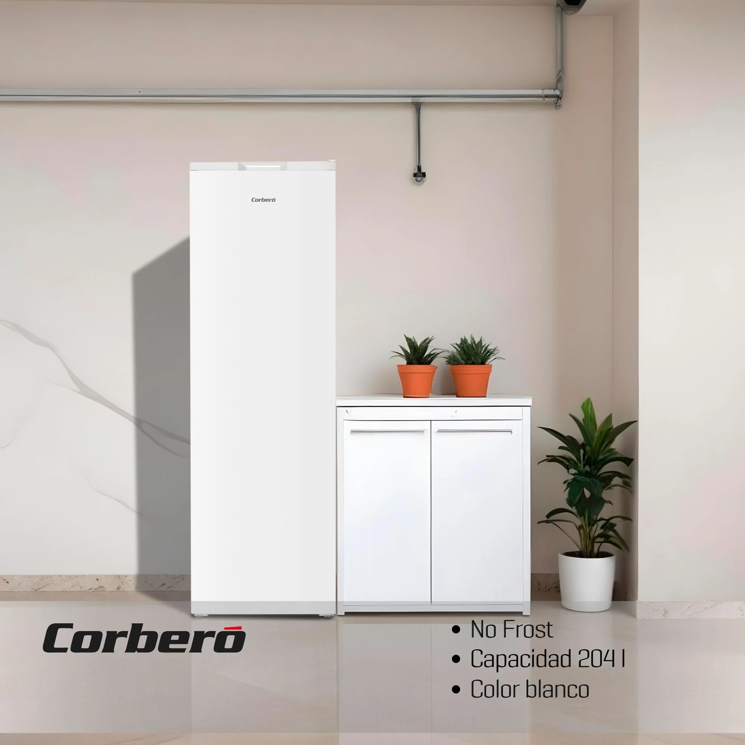 Corberó Congelador Vertical No Frost Inverter 204L 171.5 cm Blanco