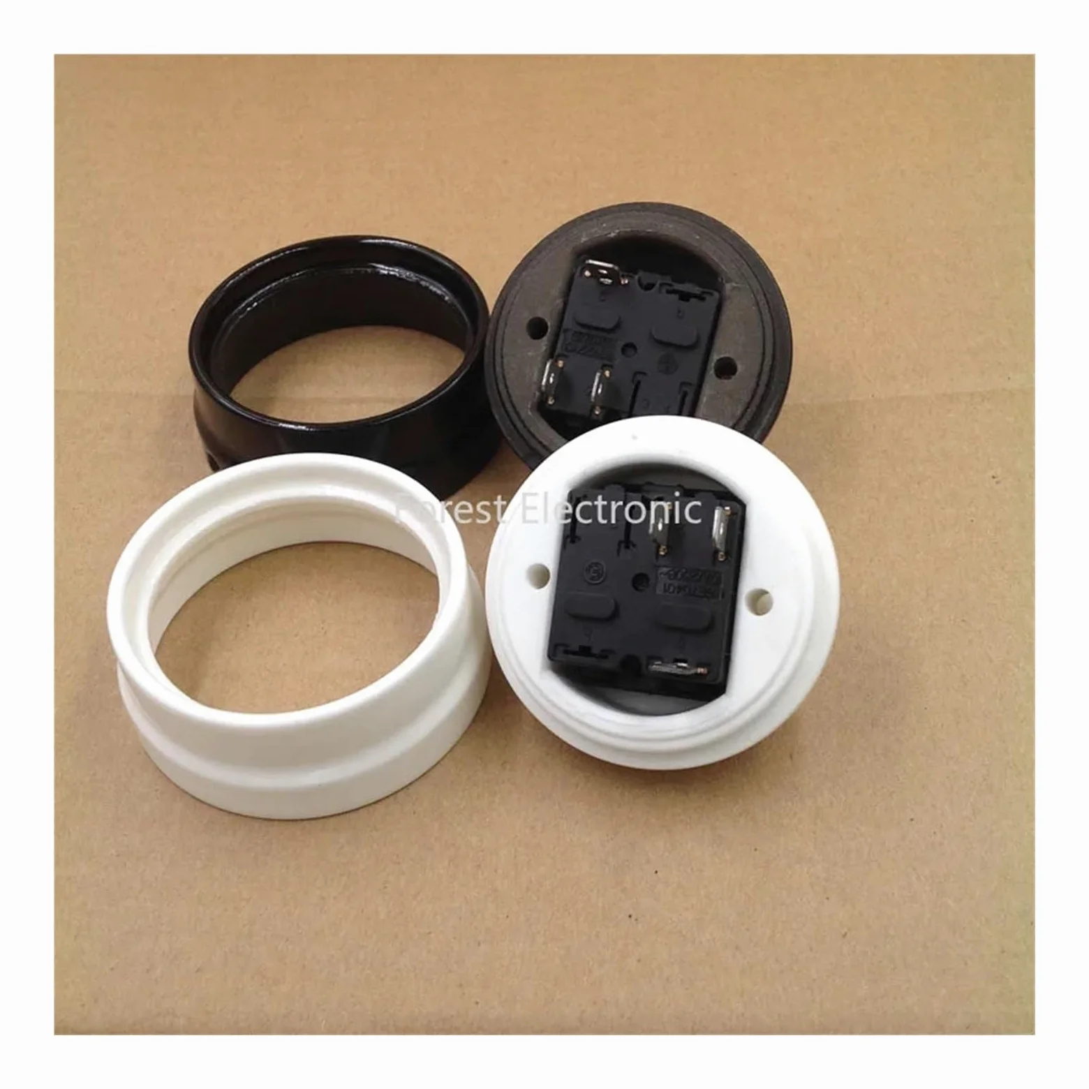 Interruptor de pared giratorio, interruptor de perilla, ideal for decoración del hogar, 110-220 V(Socket brown)