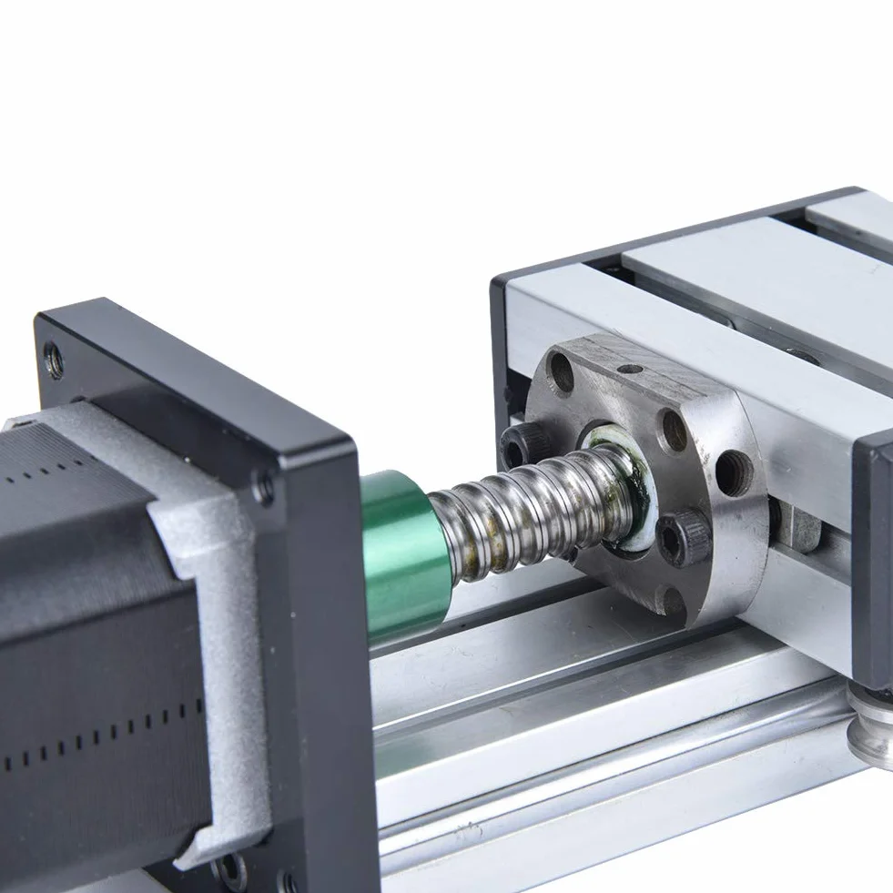 200 mm Deslizador de Riel Lineal, Carrera Tornillo de Bola de Eje Único Riel de Guía Lineal Mesa Deslizante CNC con 42 Motores, Profesional Actuador de Etapa Lineal