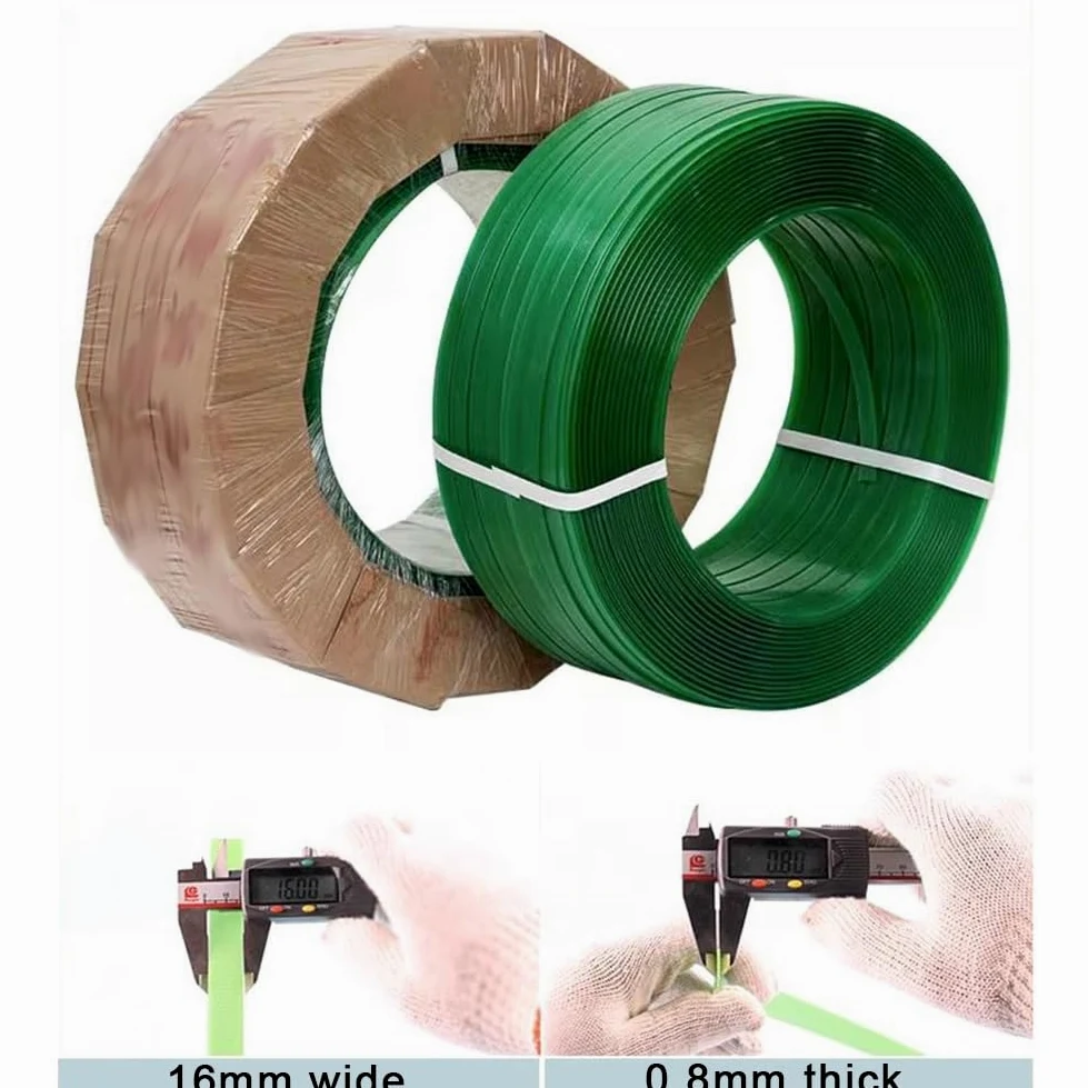 Fleje De Embalaje, Rollo De Fleje De Plástico - Poliéster - 16mm De Ancho - 0.8mm Espesor - 112 Libras De Fuerza De Tracción, Bobina De Fleje Para Paletas/cajas(330 m)