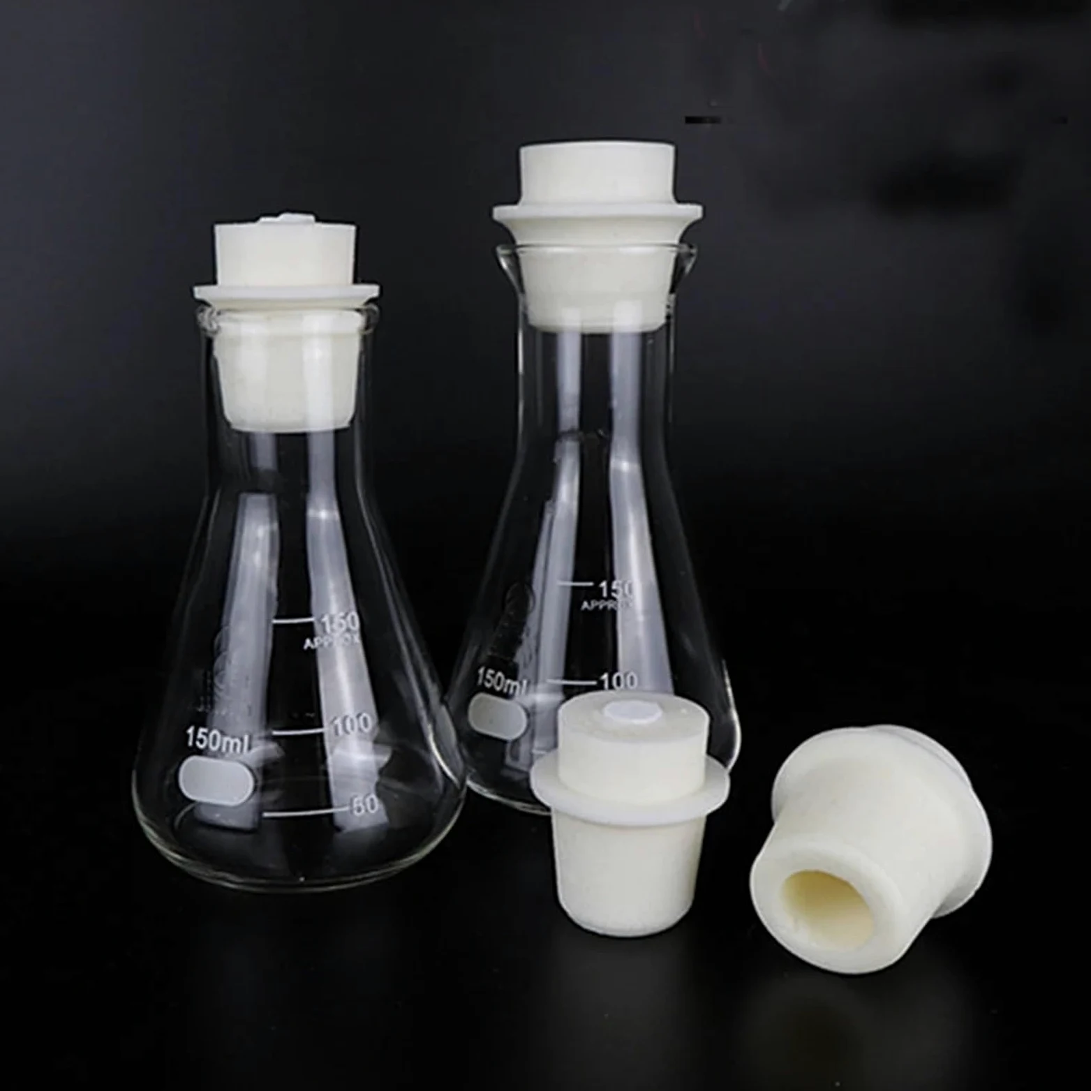 Matraz Graduado de Vidrio borosilicato, Matraz Erlenmeyer de Vidrio, borosilicato, Resistencia a la Temperatura, Equipo de Laboratorio(2000ml)