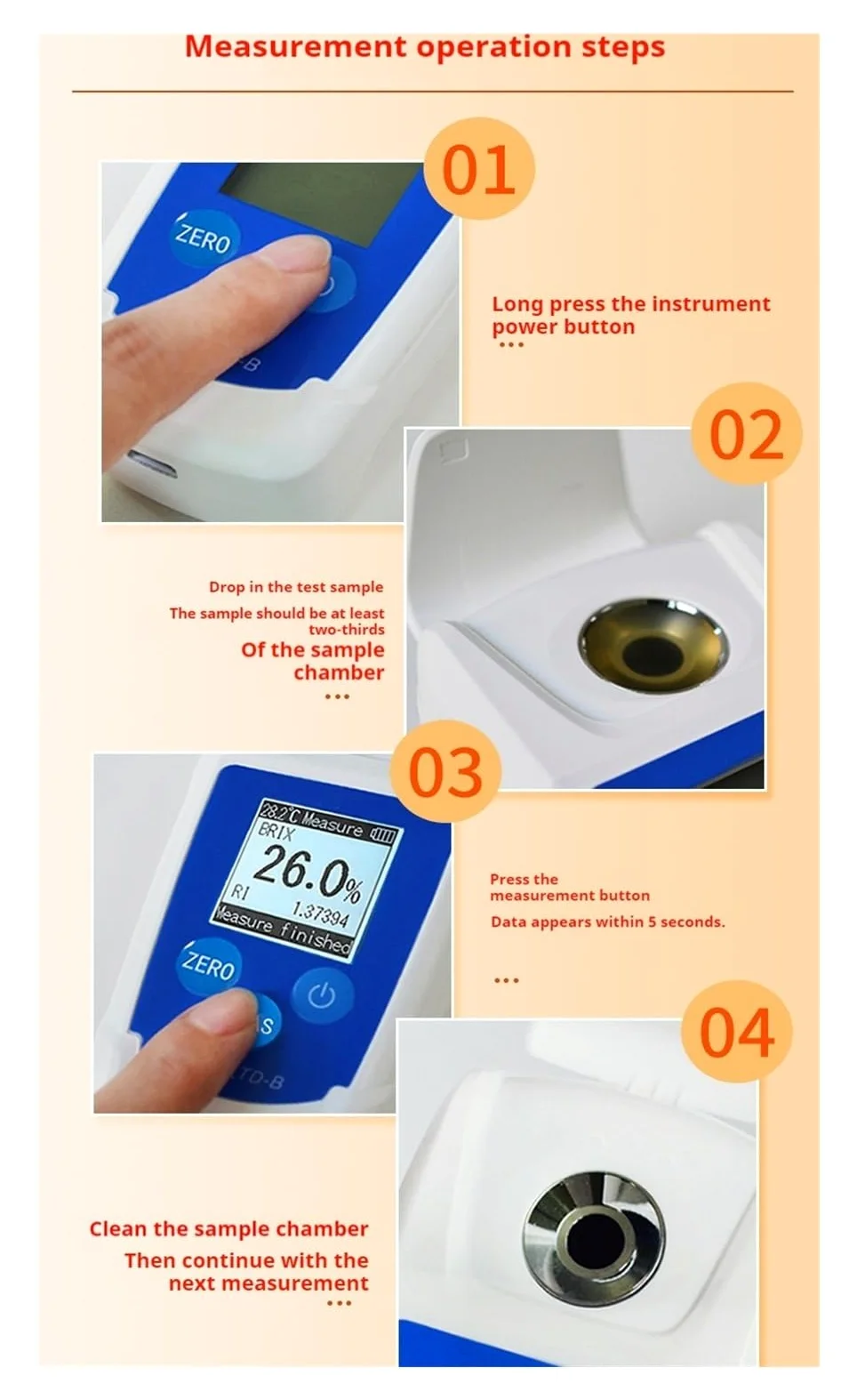 Medidor Brix digital, refractómetro, bebidas de jugo de frutas, probador de azúcar, instrumento de medición de contenido de azúcar 32%/55% Lectura clara(0-55)