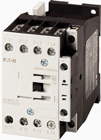 Eaton DILMP32-01(110V50HZ,120V60HZ) Contactor de Potencia, 4 Polos + 1 NC, 32 A/AC1, 110 V 50HZ, 120 V 60HZ