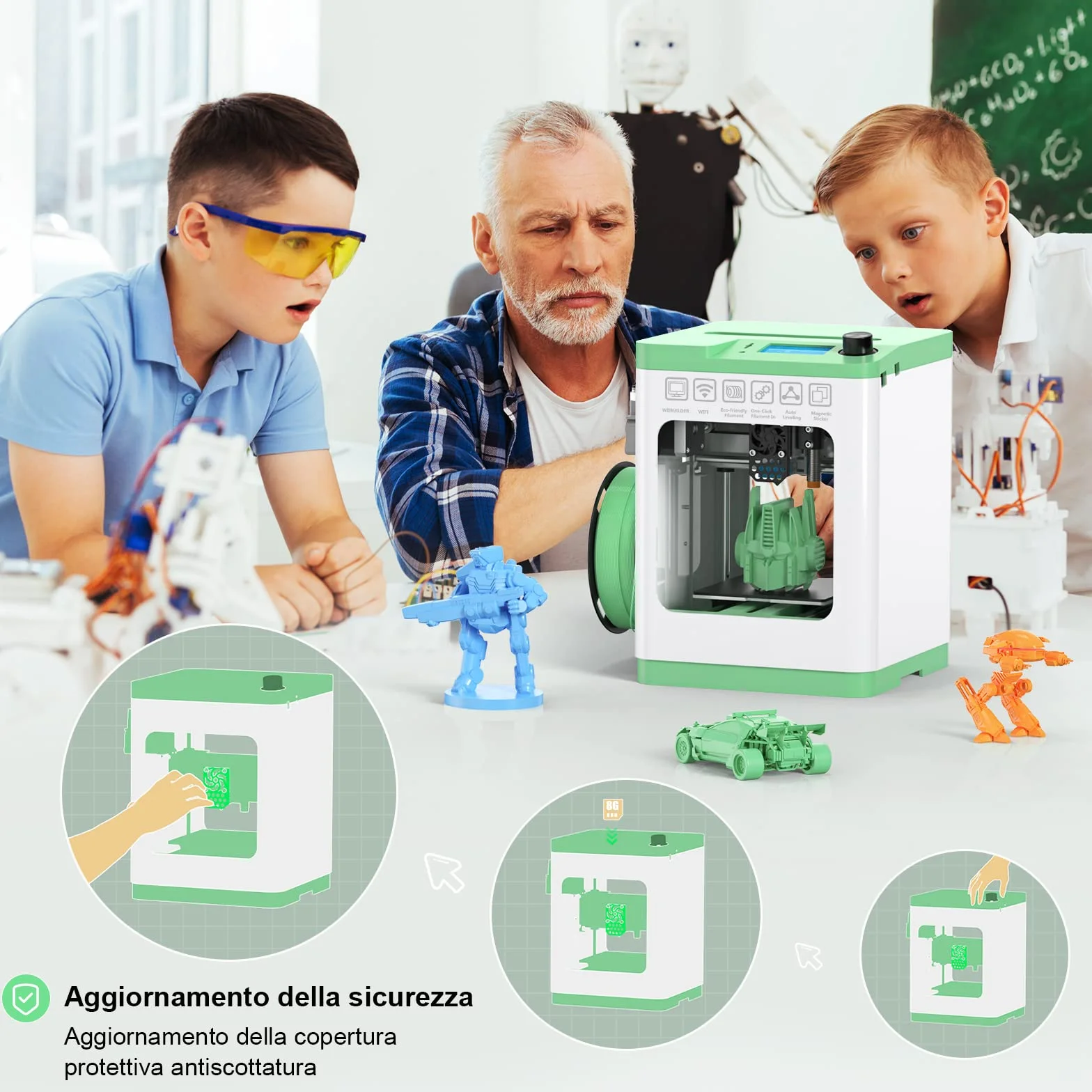 ENTINA Impresora 3D Tina2S con Impresión WiFi, Mini Impresora 3D Completamente Ensamblada para Principiantes, Placa Base Ultra Silenciosa Mejorada, Tamaño de Impresión 100 x 105 x 100mm