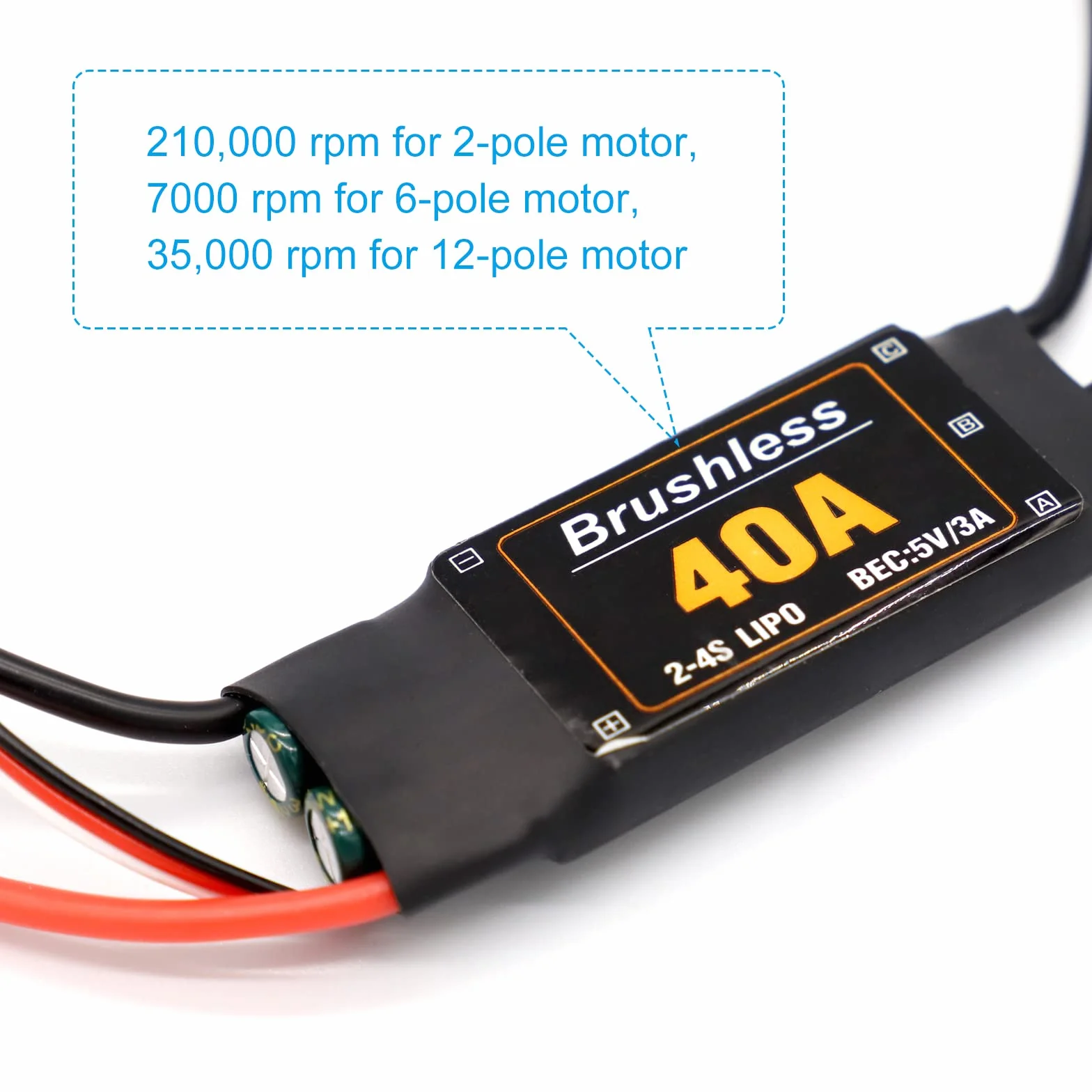 RUIZHI 40A ESC 2-4S Brushless Speed Controller 5V 3A BEC for RC Airplane Drone Helicopter