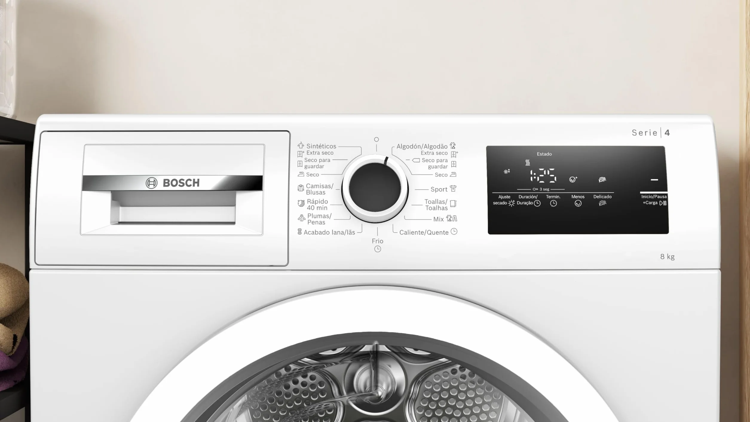 Bosch Serie 4 Secadora con Bomba de Calor 60 cm 8 kg AutoDry Blanco WTR85V92ES