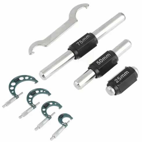 Juego de Micrómetros de Precisión Juego de Micrómetros de Diámetro Exterior 4 Piezas Medidor de Espesor de 0-100 Mm Calibrador a Vernier Micrómetro Exterior con Caja