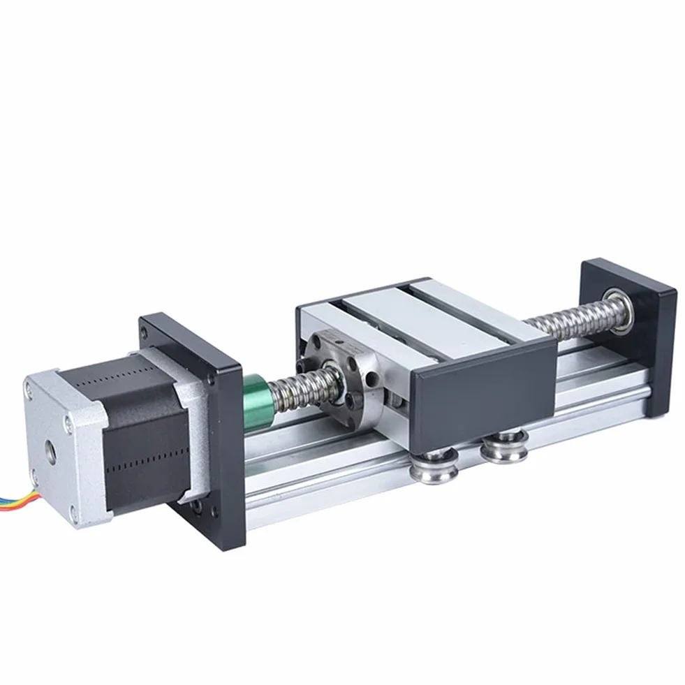 200 mm Deslizador de Riel Lineal, Carrera Tornillo de Bola de Eje Único Riel de Guía Lineal Mesa Deslizante CNC con 42 Motores, Profesional Actuador de Etapa Lineal