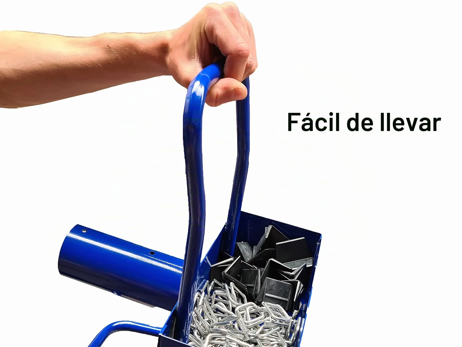 Juego completo de empaquetado de 16 mm con desbobinador - tensor - 500 clips y 850 metros de cinta de poliéster y 100 esquinas protectoras.