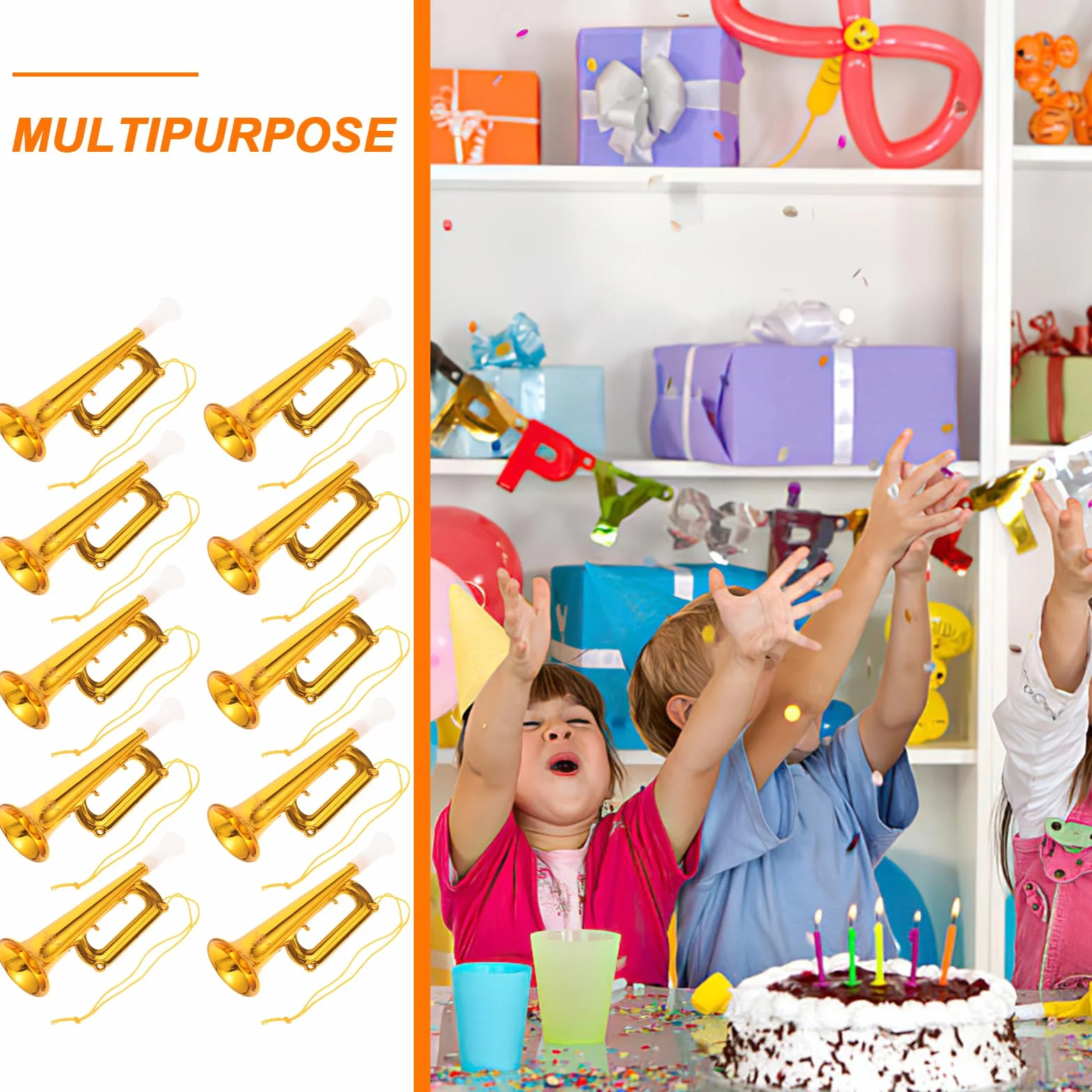 ibasenice 30 Piezas Mini Trompeta Bocinas Ruido Concierto Shofar para Niños Instrumentos Percusión