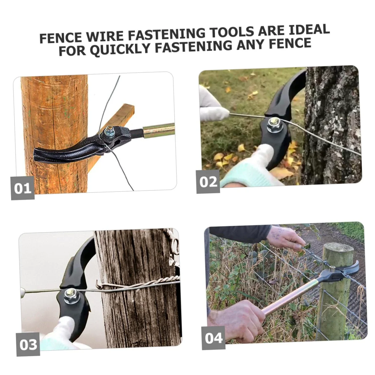 DOITOOL Herramienta Tensor Alambre para Vallas con Mango Estirador Cable para Cercas de Jardín Tensores Multiuso para Colocar y Reparar Verjas Herramienta Portátil Fácil de Usar