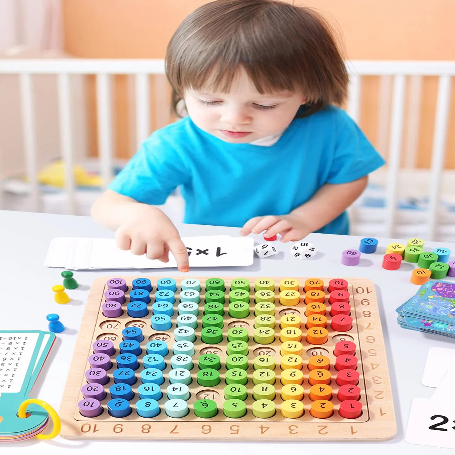 Tablas de Multiplicar de Madera para Niños, Juego Educativo Matemático Montessori, Tablero de Multiplicación