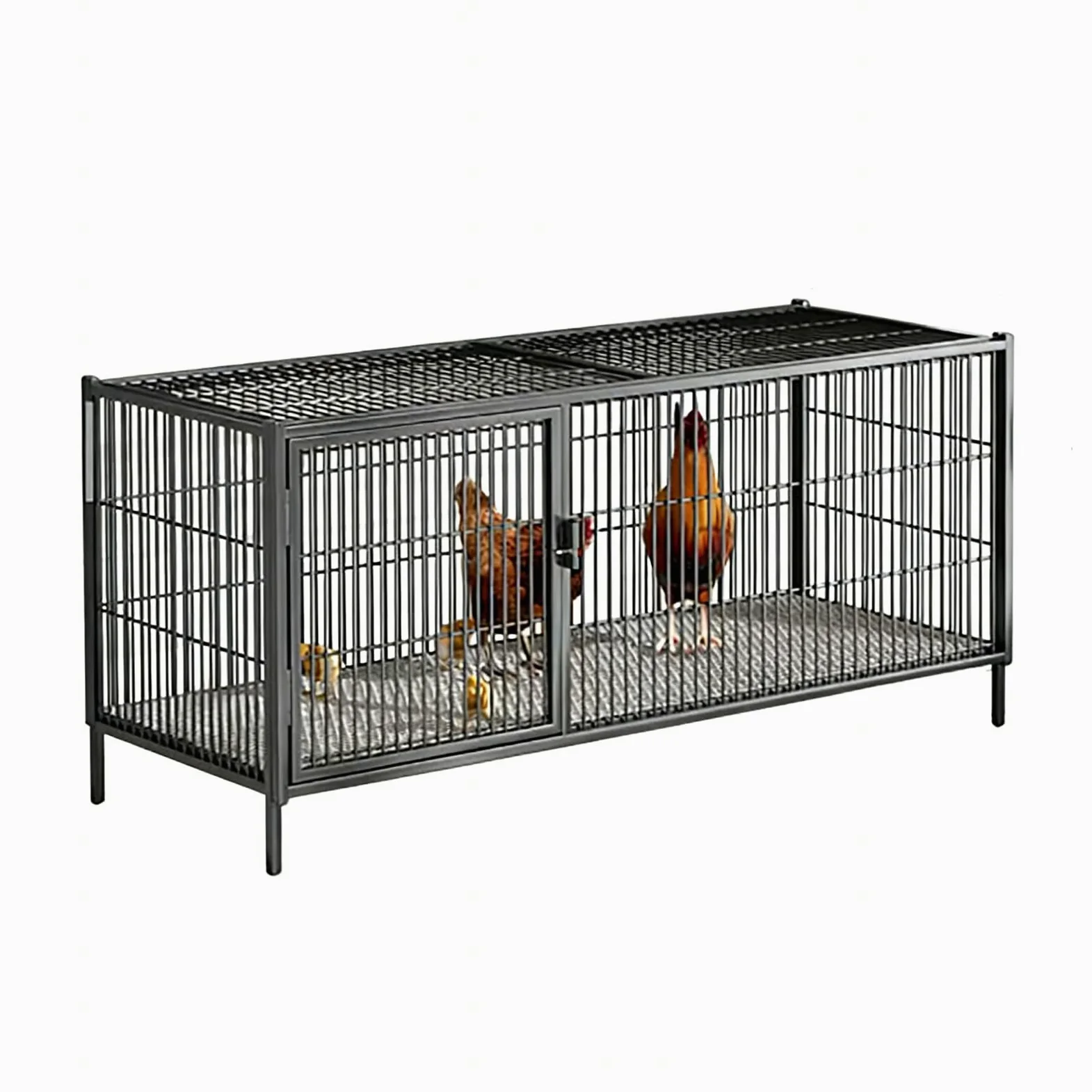 Gallinero con polea y nidales, Reforzado con Alambre de Acero Engrosado, Completamente Equipado, de fácil Montaje, Adecuado para Uso en Interior y Exterior.-M