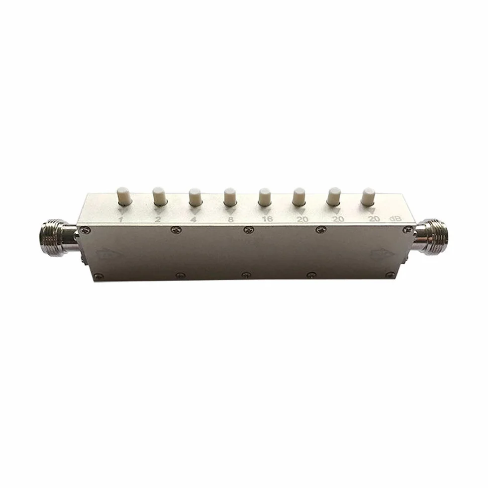 BECEN Atenuador de paso de botón N-KK RF de 0-90 dB, atenuador de pulsación de tecla 3 GHz 50 ohm