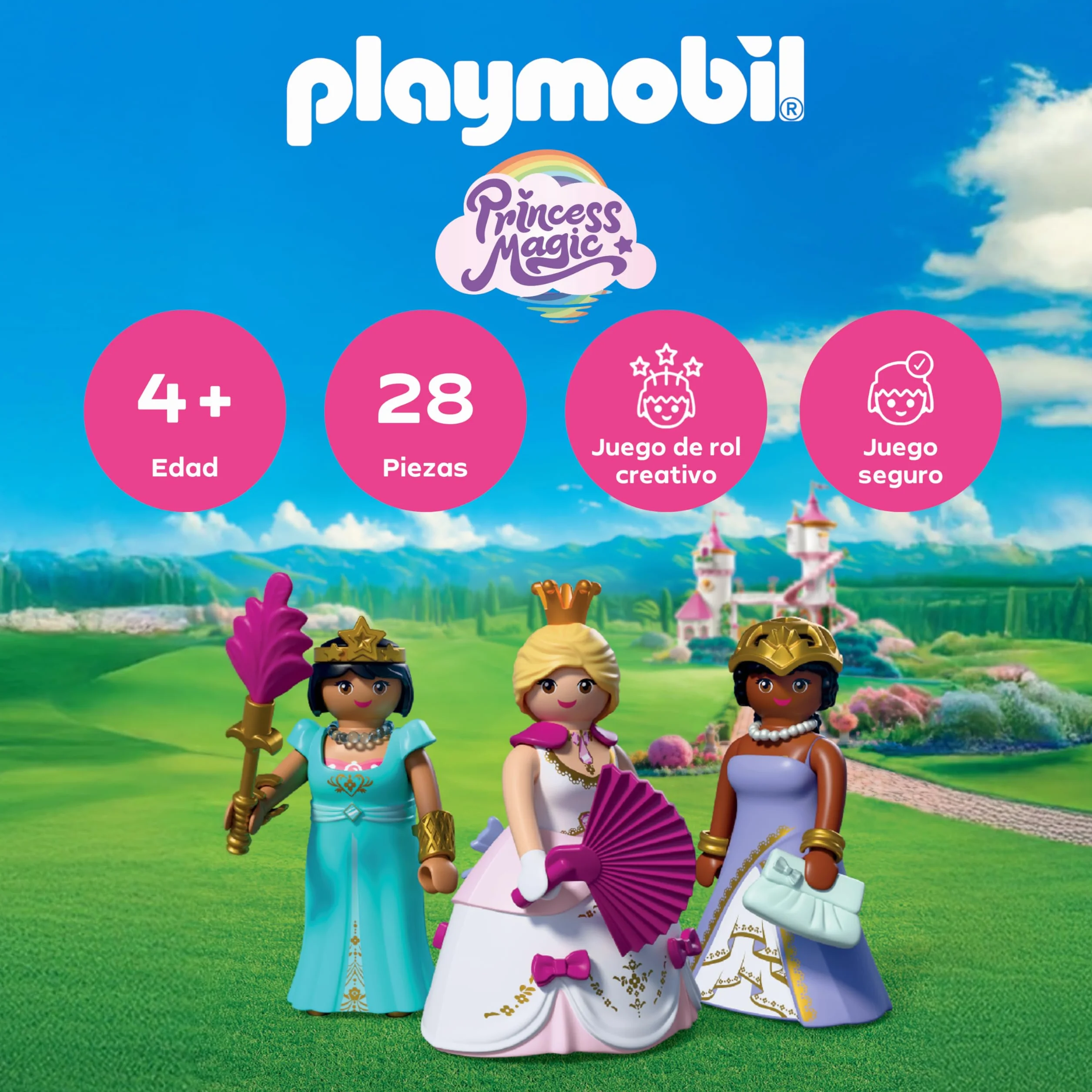 PLAYMOBIL Princess Tres Princesas 3 Figuras con Ropa y Accesorios Juguete 72055