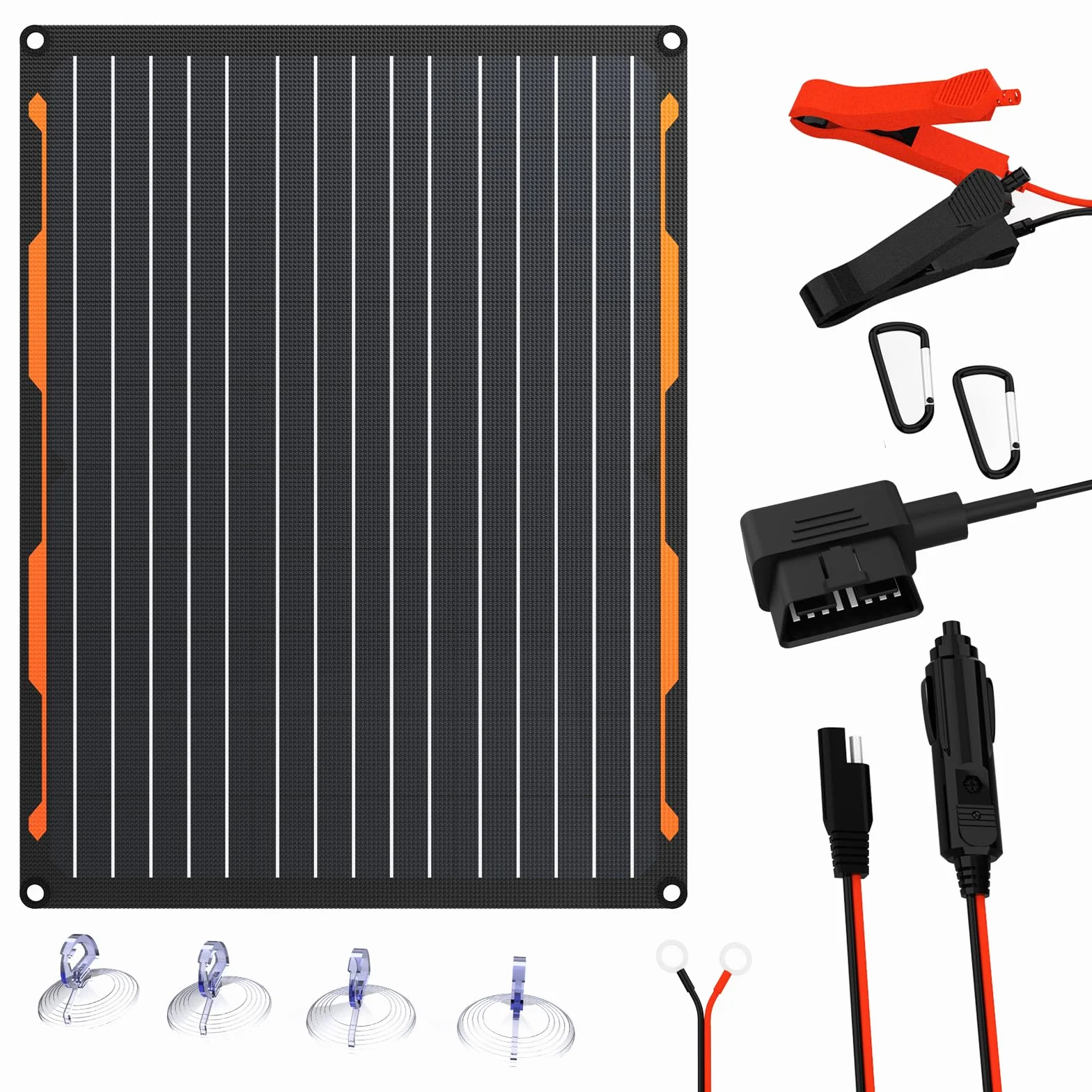 Cargador de baterías solares 12V 20W IP67 impermeable con cable SAE para automóviles barcos motocicletas