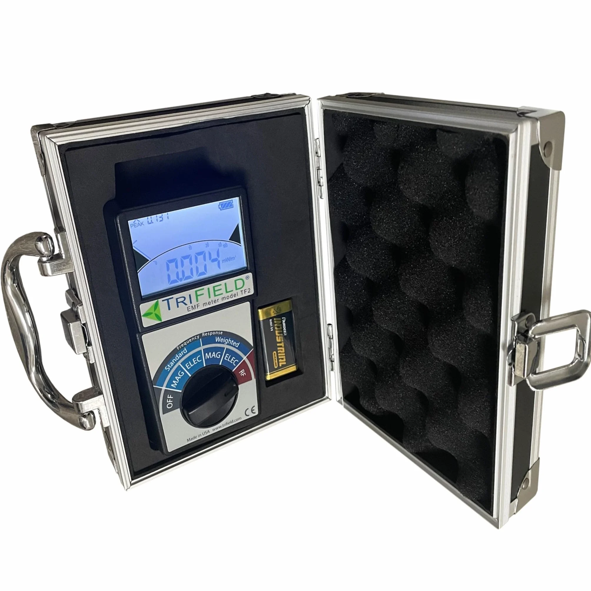 Medidor RFandEMF Trifield EMF Modelo TF2, con Estuche de Aluminio