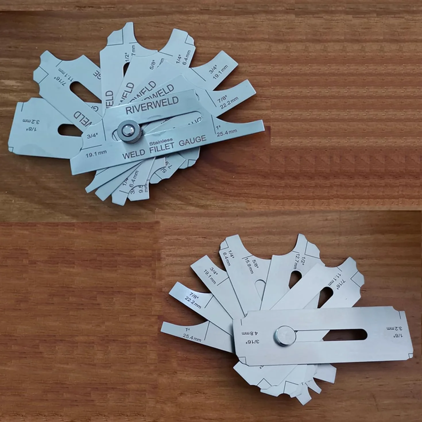 RIVERWELD Medidor de profundidad de filete MG-11 7 piezas métrico y pulgadas soldadura