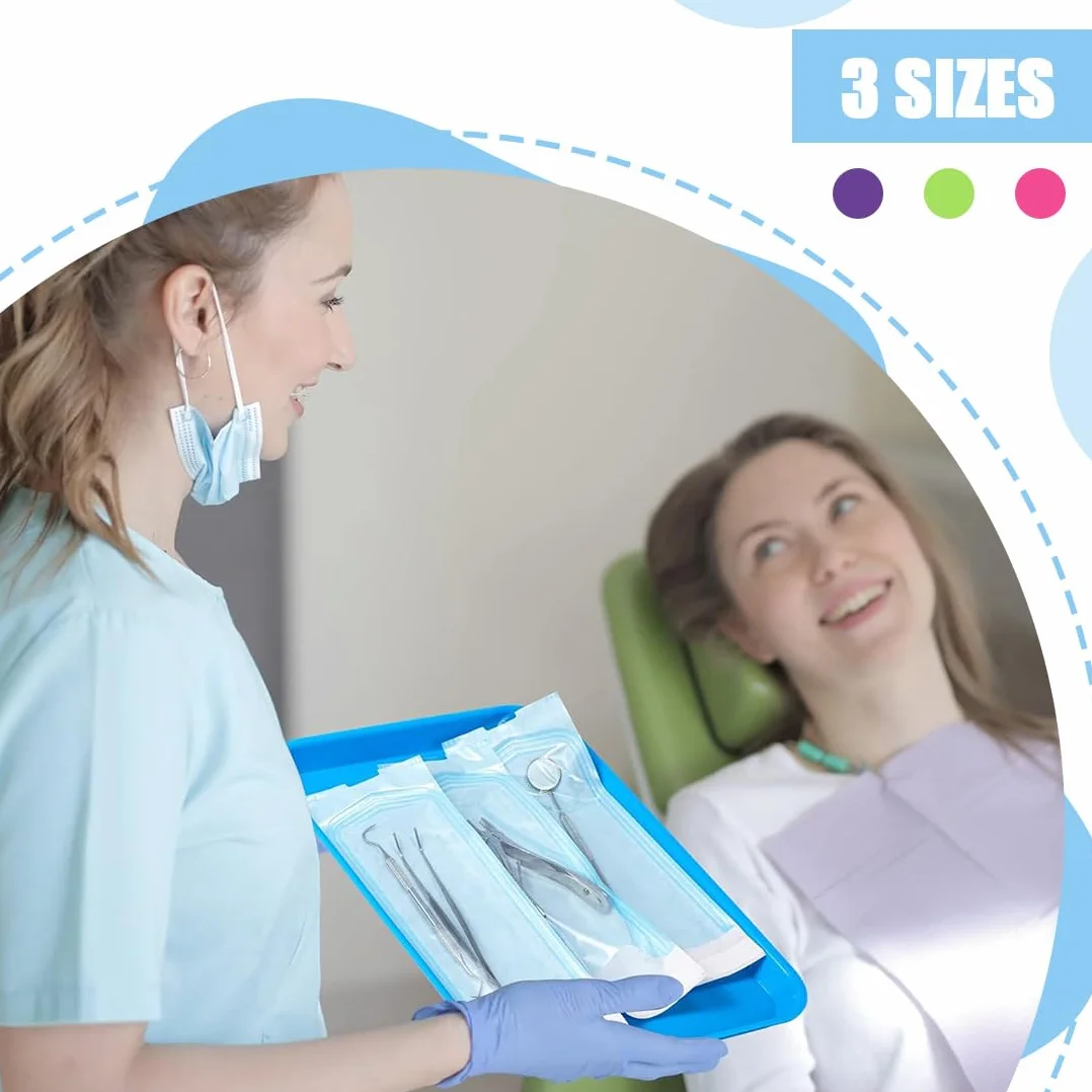 Bolsas de Esterilización Autoadhesivas 150 Uds para Herramientas Dentales, Tatuajes o Manicura
