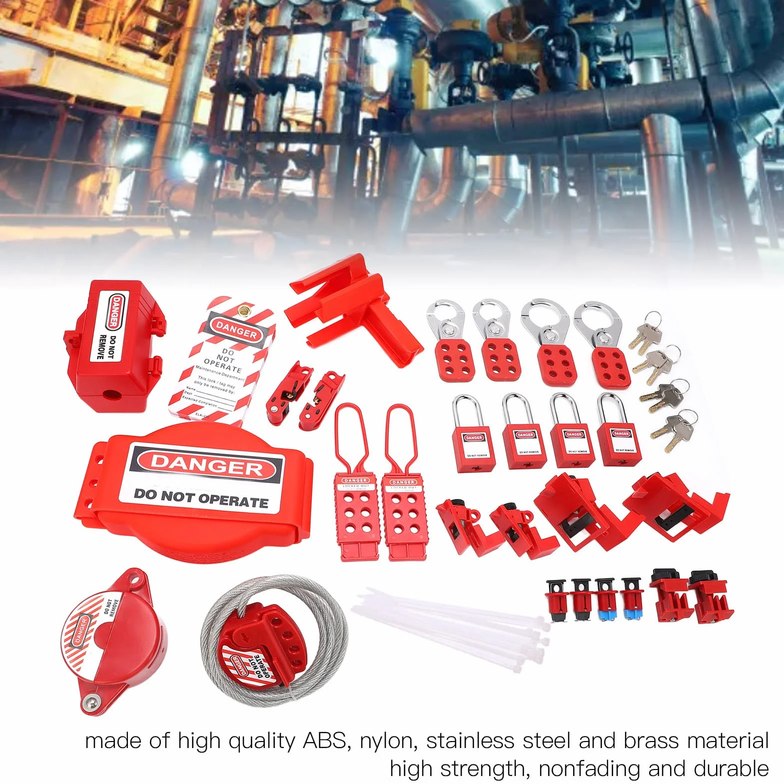 Lockout Tagout Station Kit High Temperature Lockout Tagout Kit Electrical kit de bloqueo eléctrico Stable Per candado electrico formance Lockout Tagout , with Tool Box Kits Kits