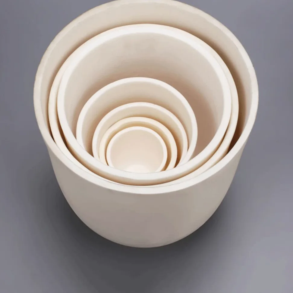 Crisol de alúmina pura al 99%, recipientes de cerámica resistentes a altas temperaturas, 1 unidad((Upper OD)73mm 200ML)