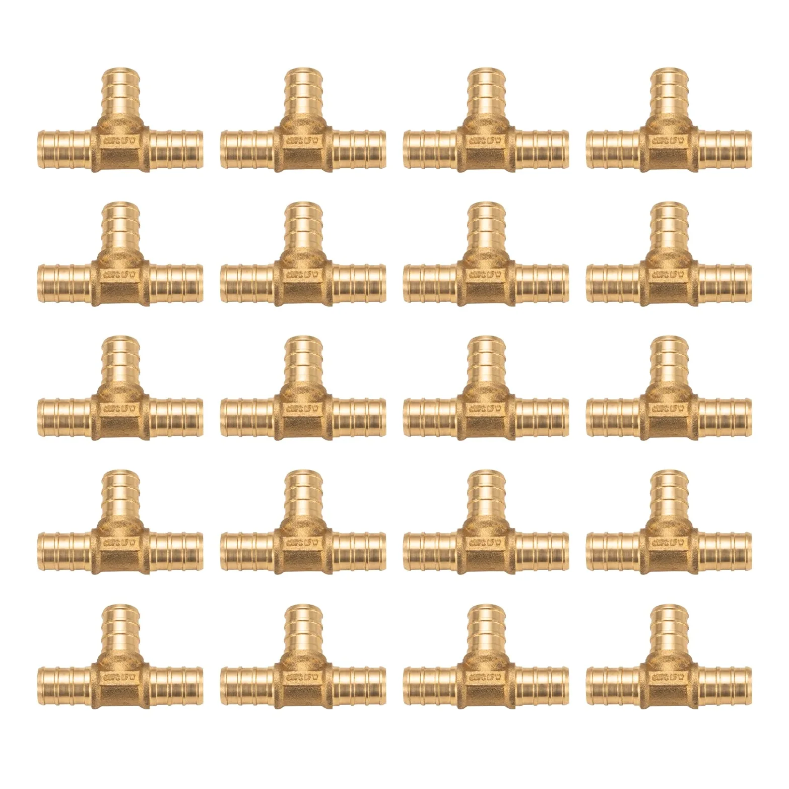 (20 unidades) 1/2 pulgada PEX Tee F1807, accesorio de crimpado de latón LF para tubo PEX-b