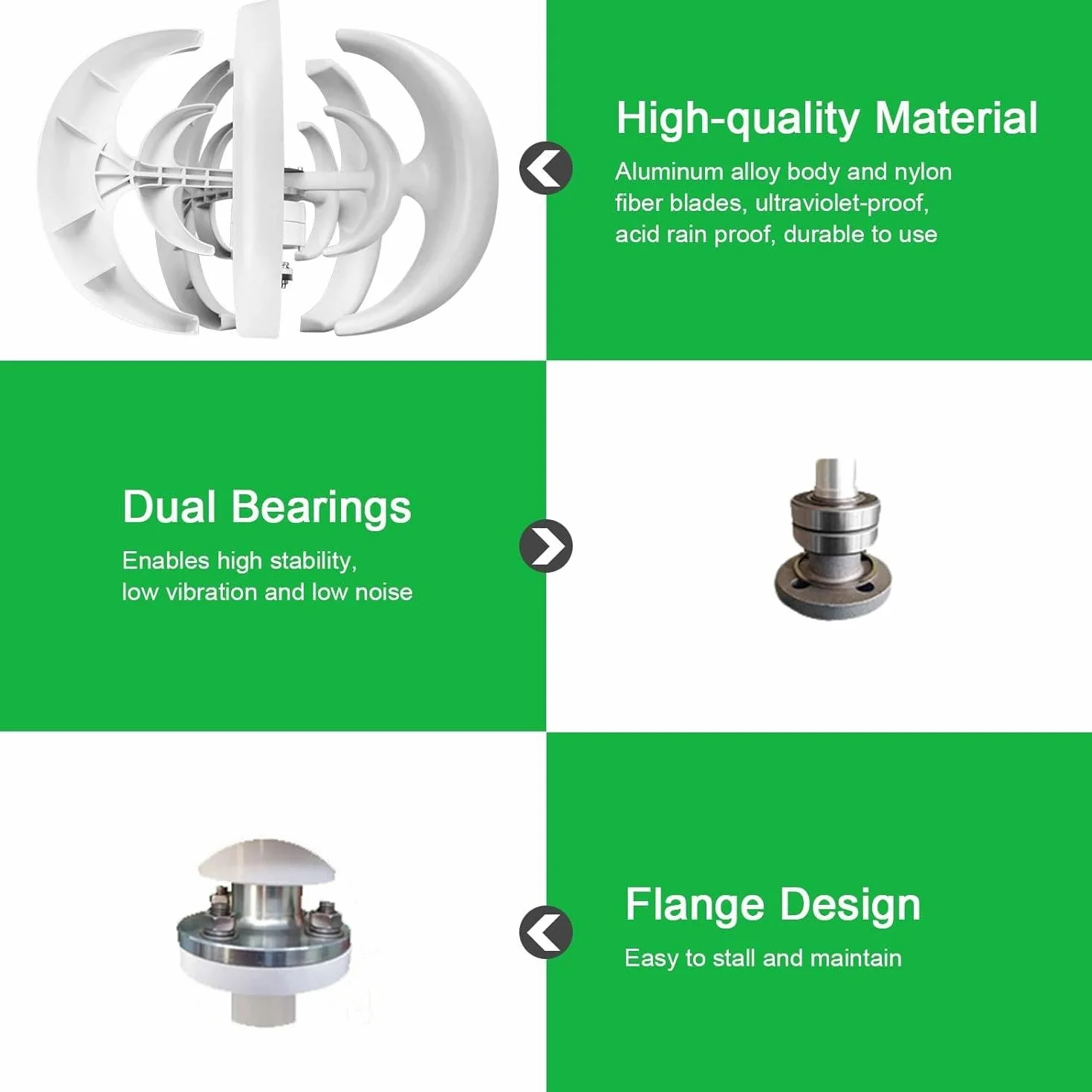 Generador De Turbina Eólica De 4000W Motor De Turbina Eólica De 5 Aspas con Controlador De Carga Kit De Generador De Turbina Eólica para Monitoreo De Jardín Marino Y Barco,White-12V