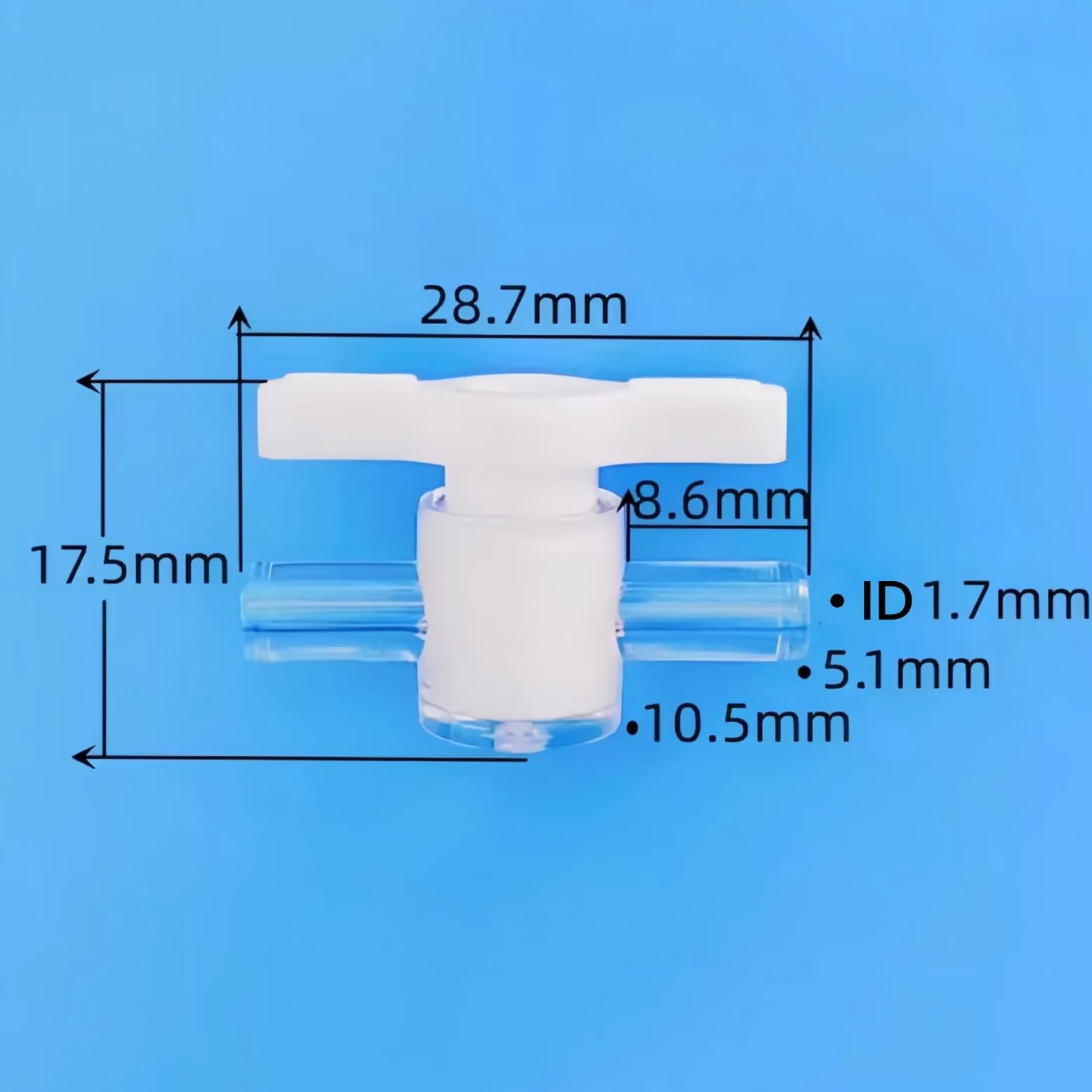 Válvula de llave de paso de 2 vías de 100 piezas for maquinaria de laboratorio y alimentos | Conexiones macho/hembra | Duradero y seguro