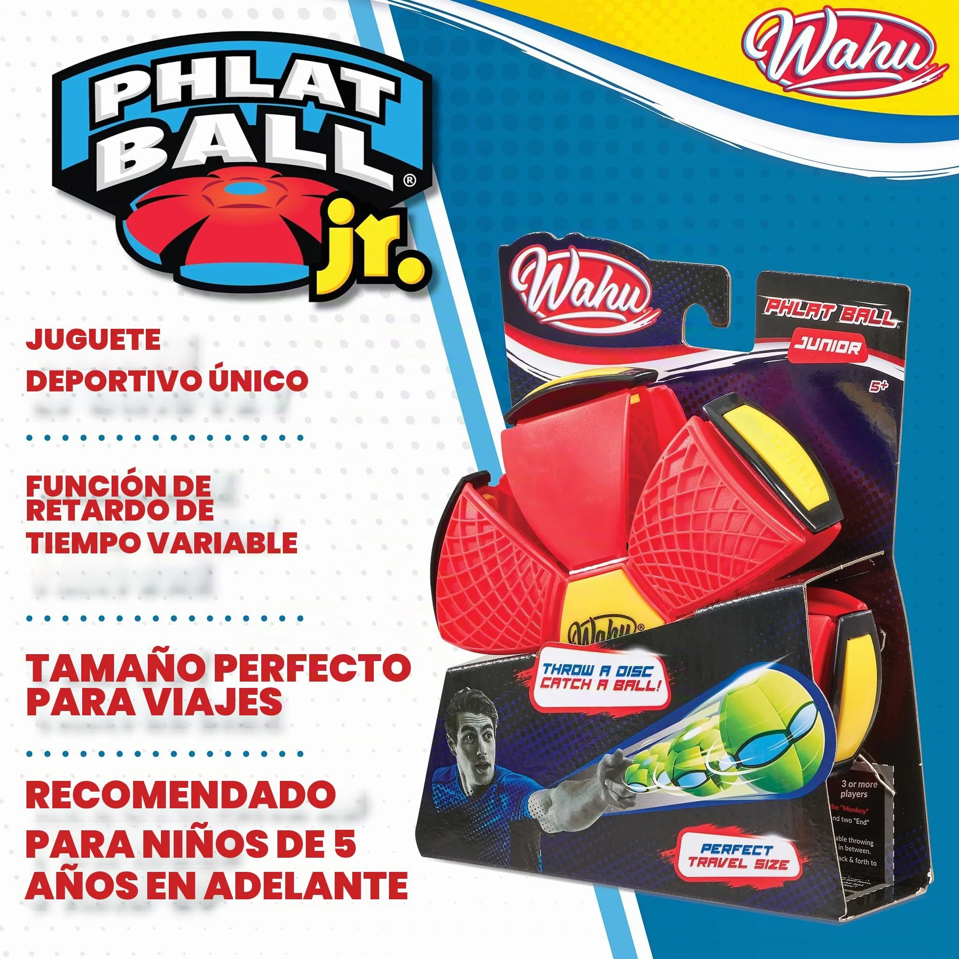 Wahu PHLAT BALL Junior Mini Frisbee Transformable en Balón 10,2 cm Balón 15,2 cm Frisbee Juguetes de Exterior para Niños